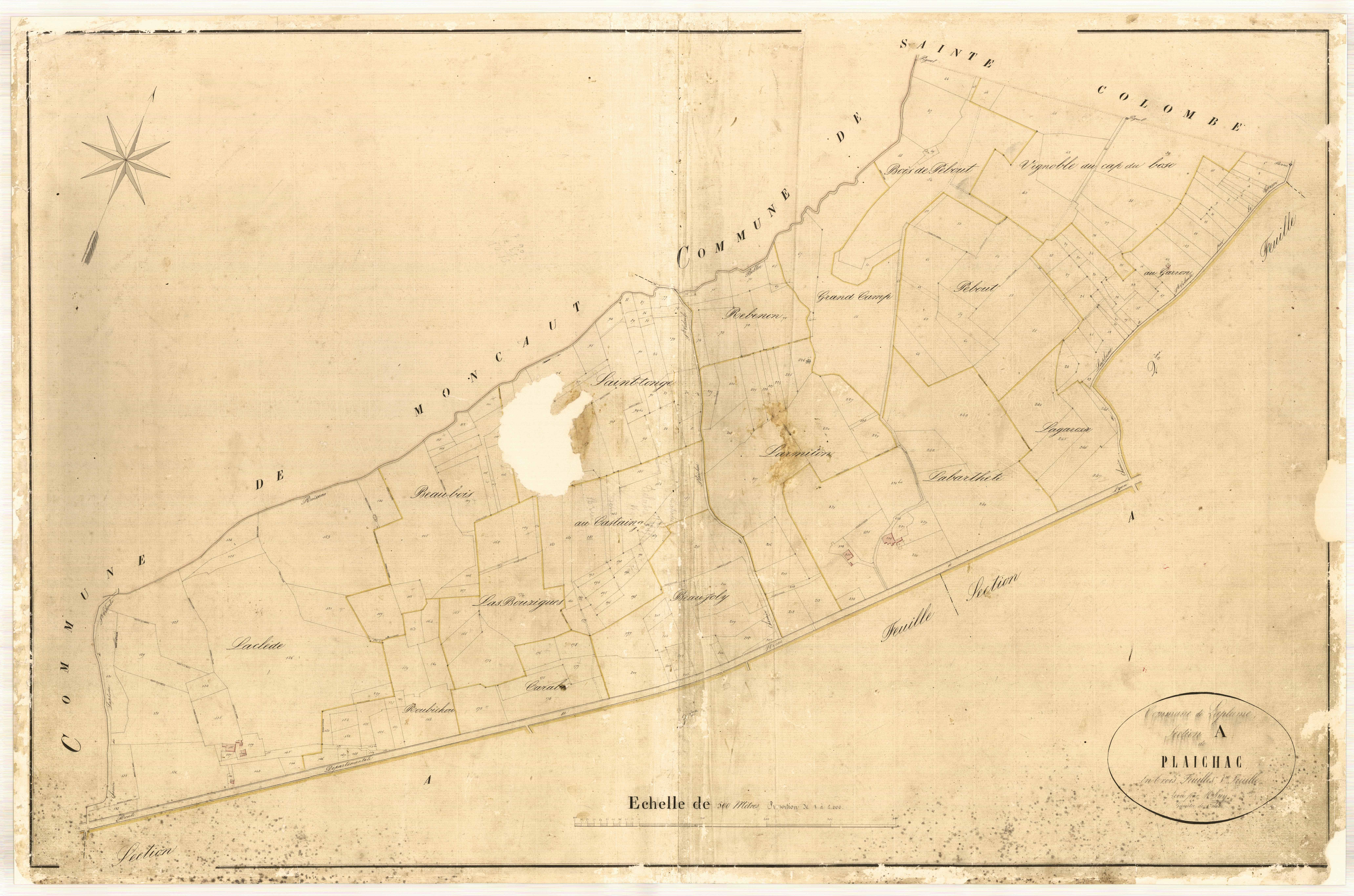 Plan napoléonien-A1 Plaichac, Laplume