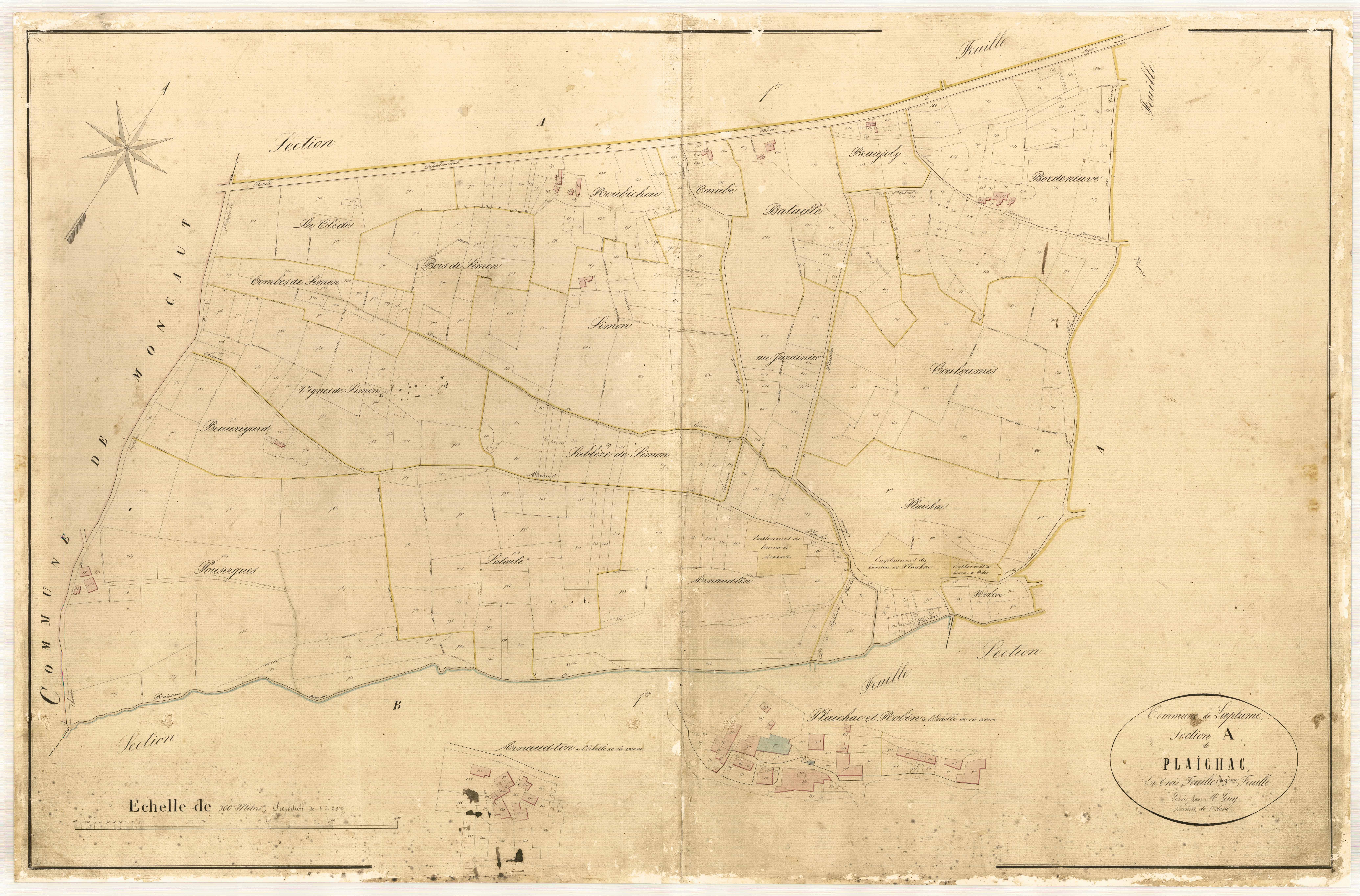 Plan napoléonien-A3 Plaichac, Laplume