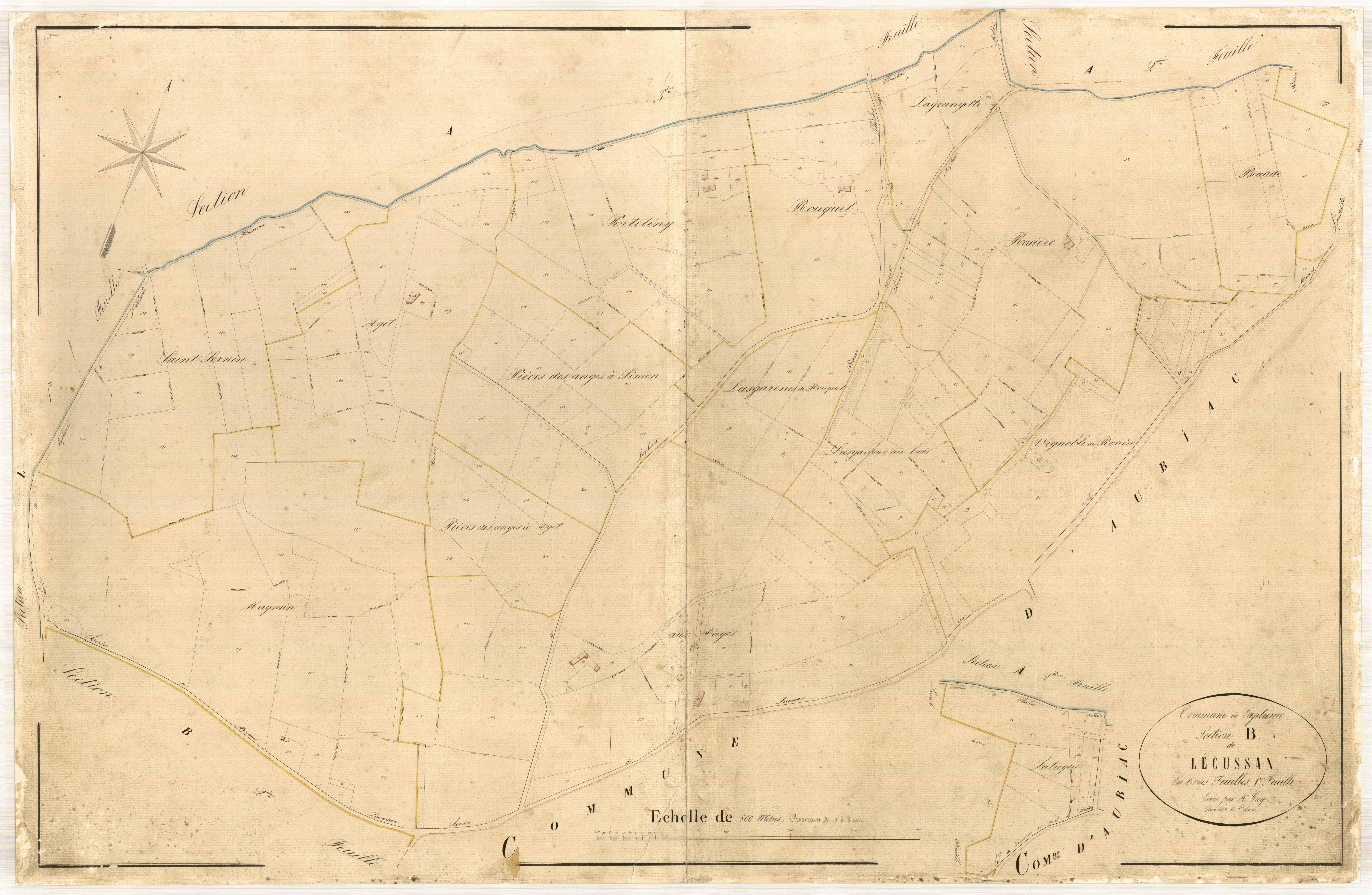 Plan napoléonien-B1 Lécussan, Laplume