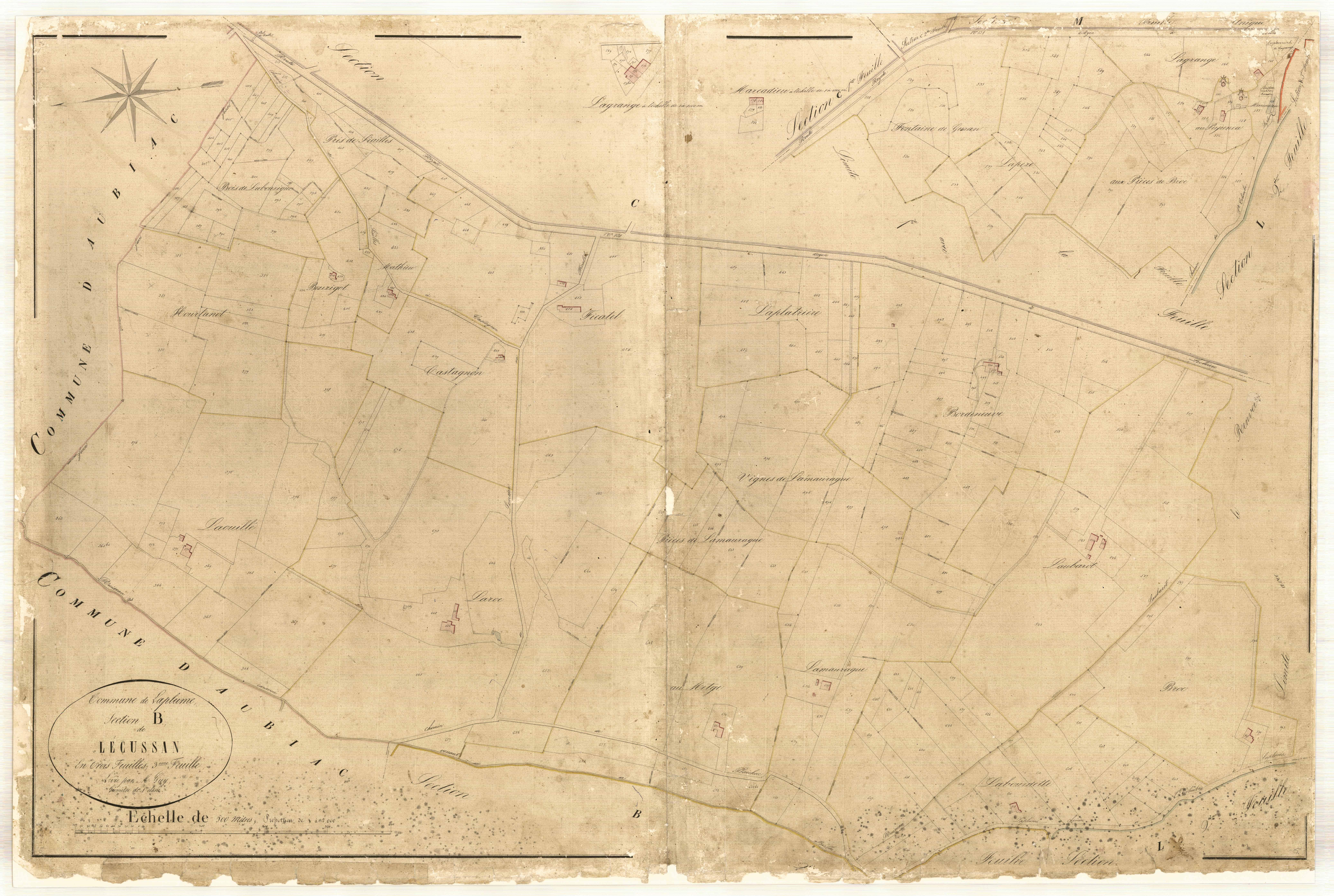 Plan napoléonien-B3 Lécussan, Laplume