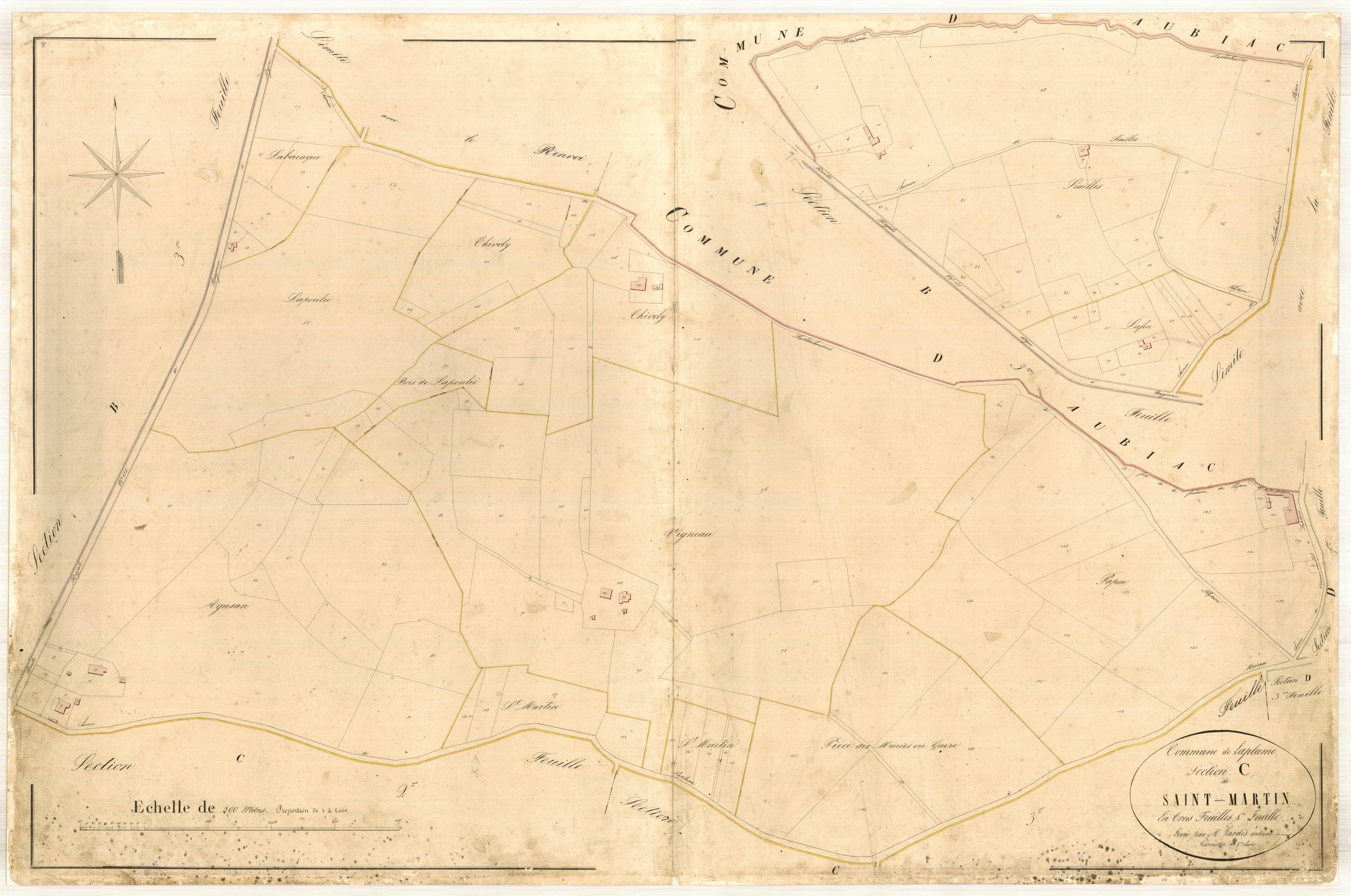 Plan napoléonien-C1 Saint-Martin, Laplume