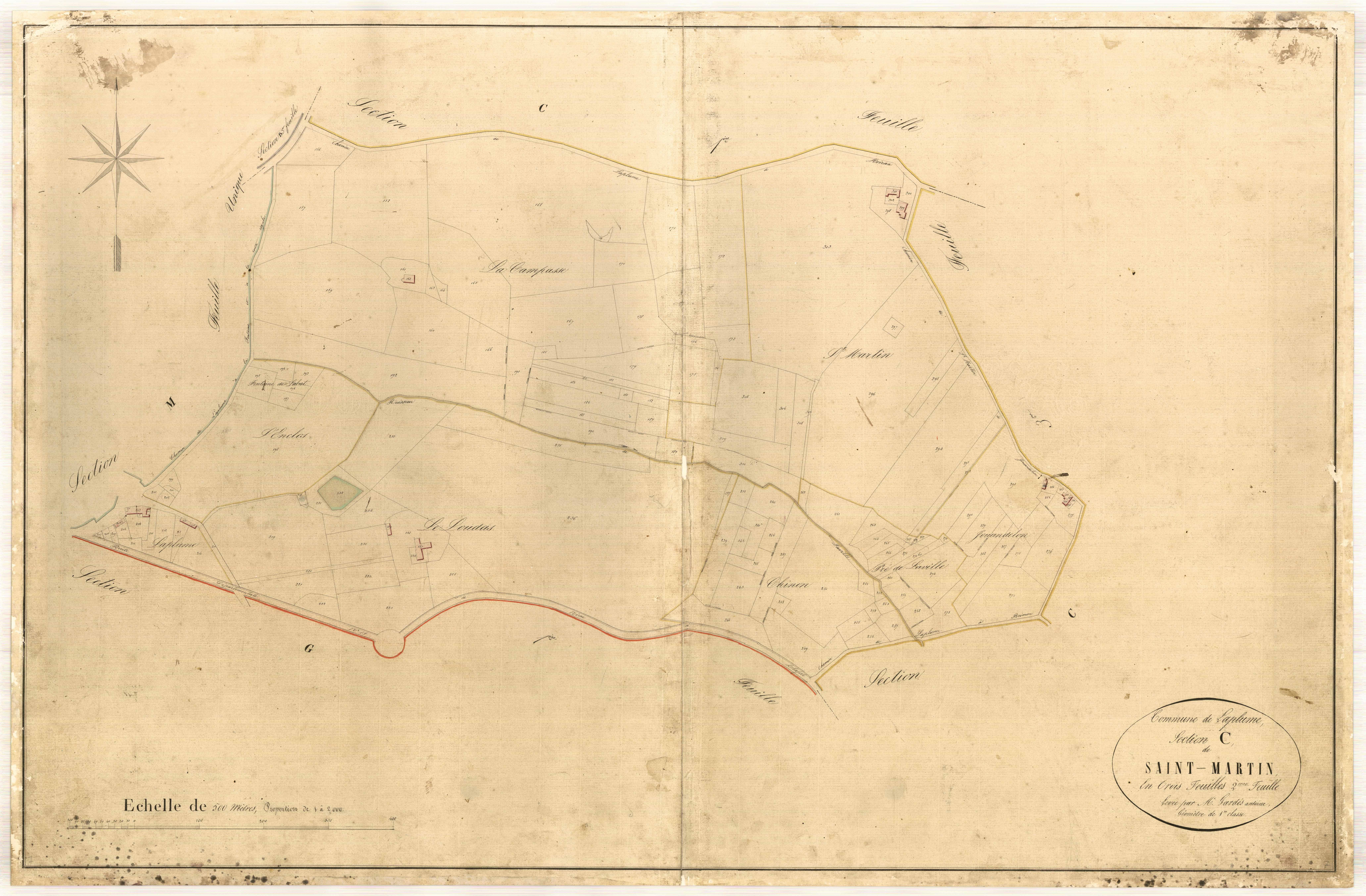 Plan napoléonien-C2 Saint-Martin, Laplume