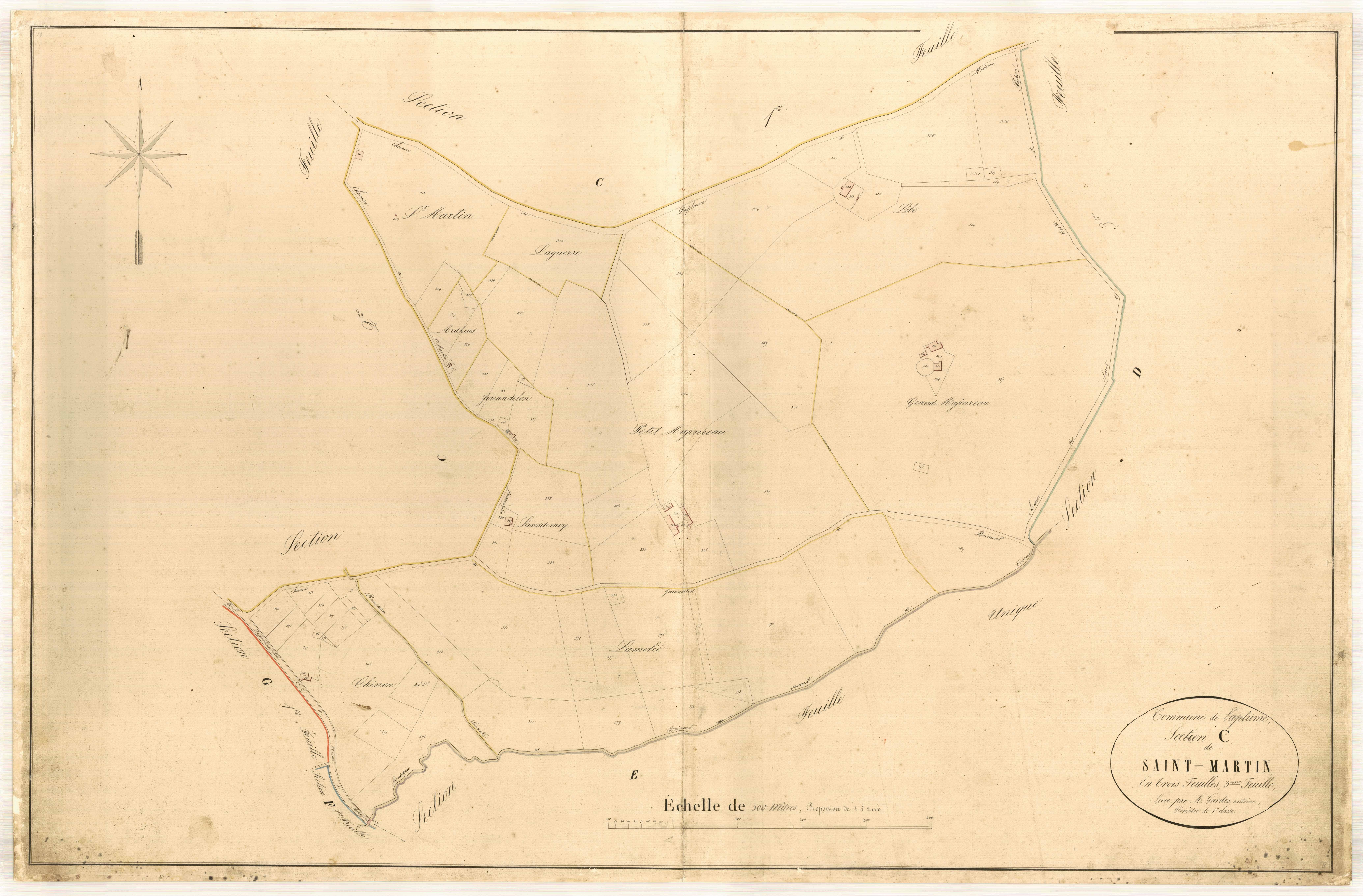 Plan napoléonien-C3 Saint-Martin, Laplume