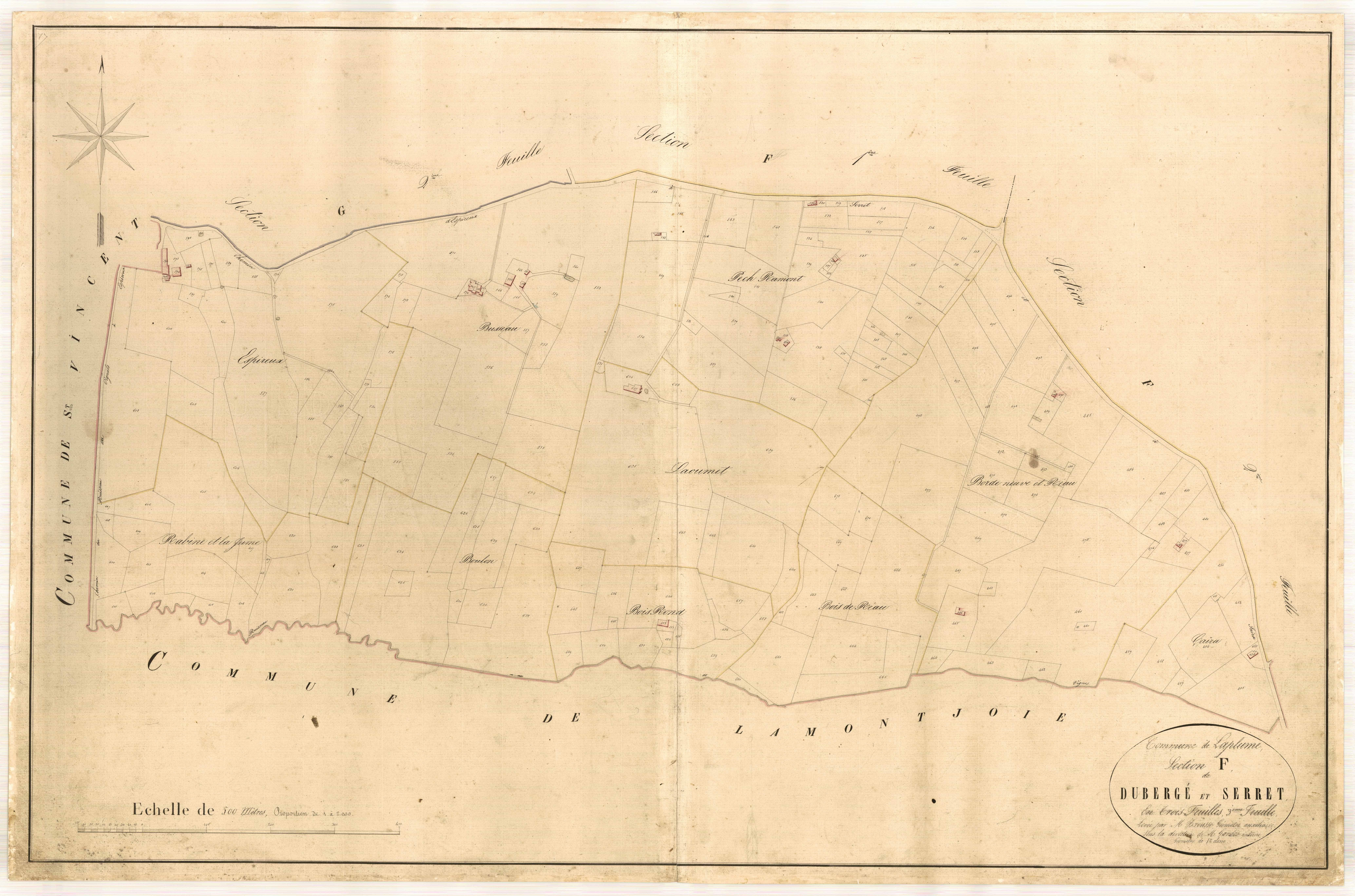 Plan napoléonien-F3 Dubergé et Serret, Laplume