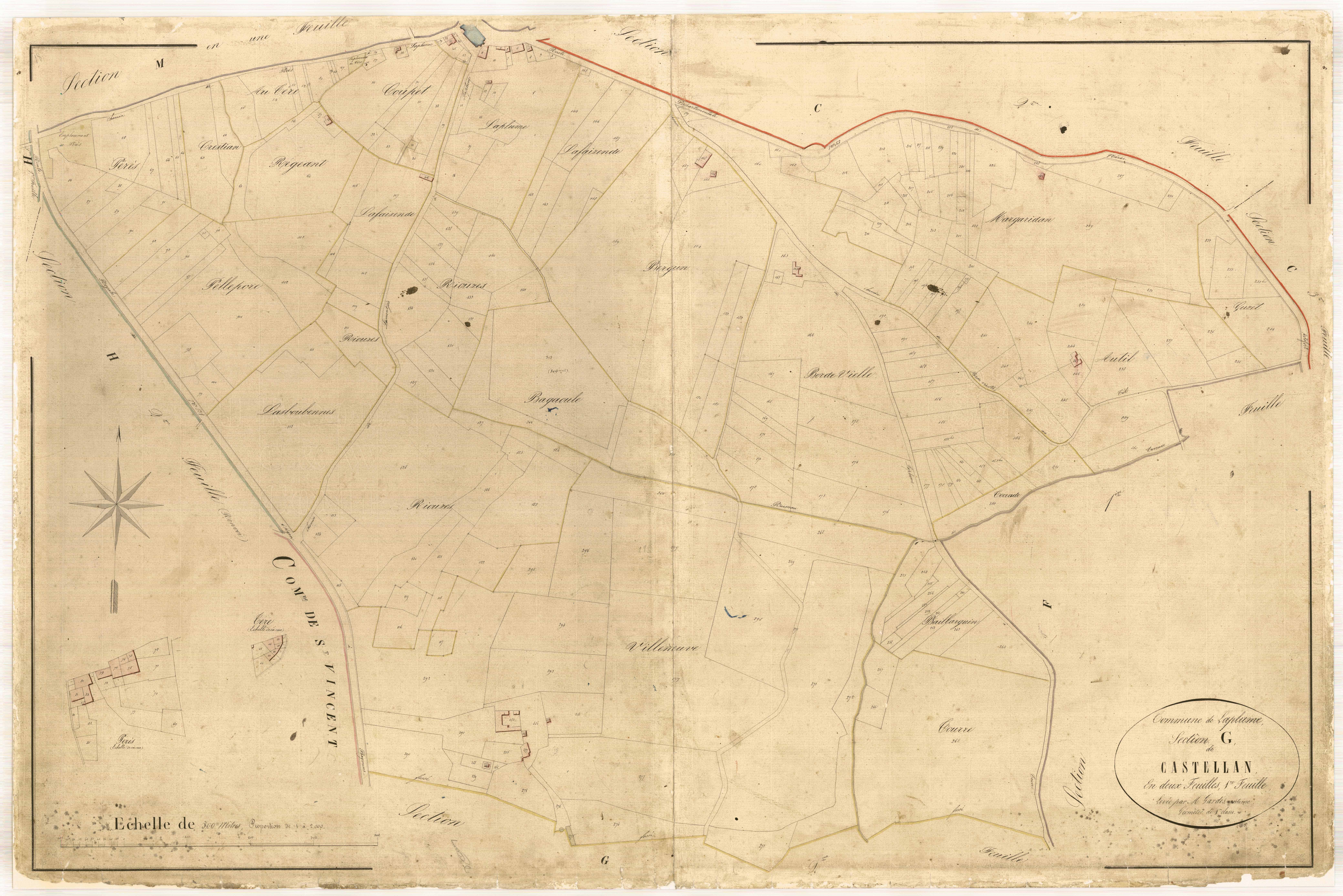 Plan napoléonien-G1 Castellau, Laplume