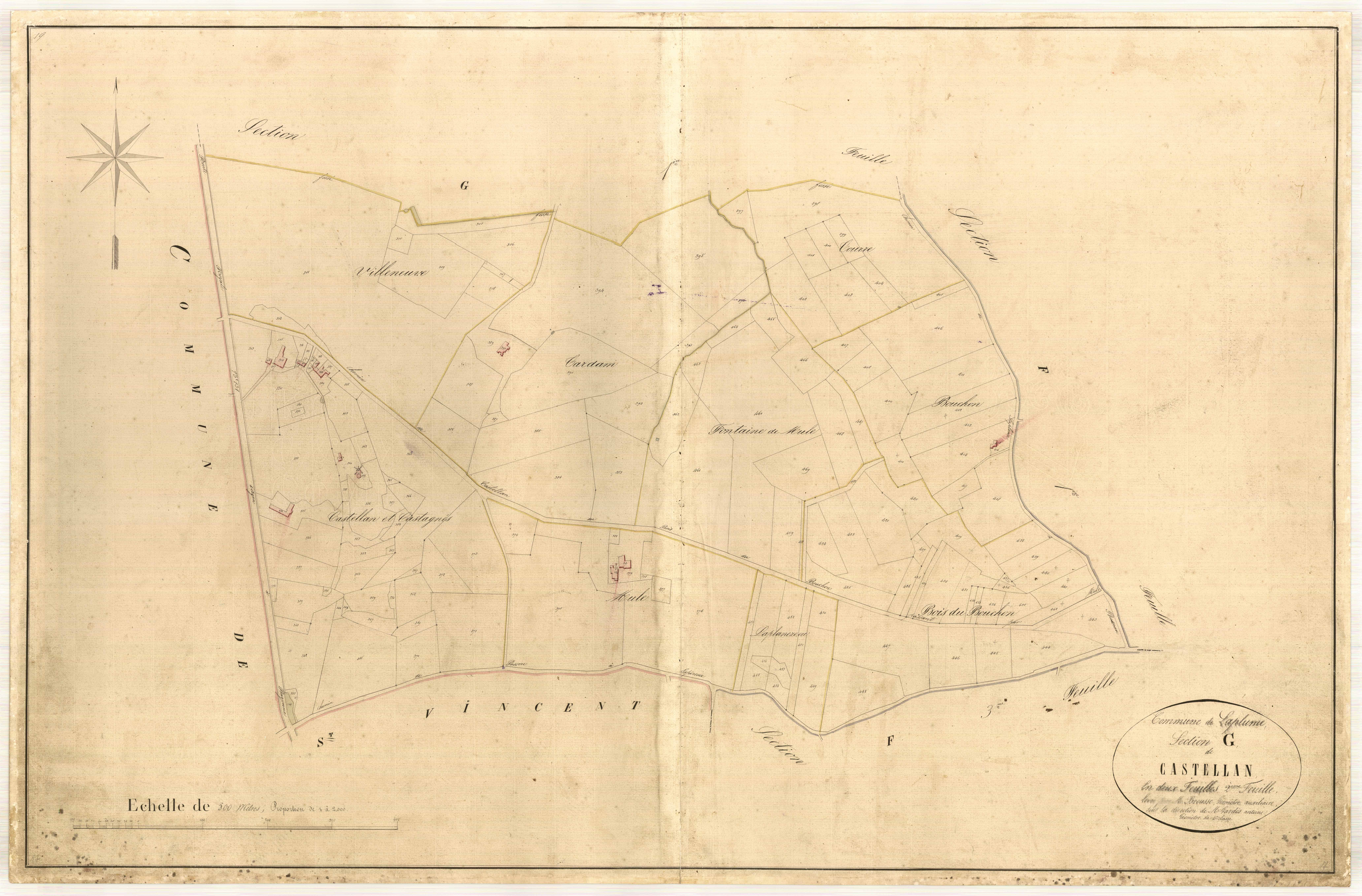 Plan napoléonien-G2 Castellau, Laplume