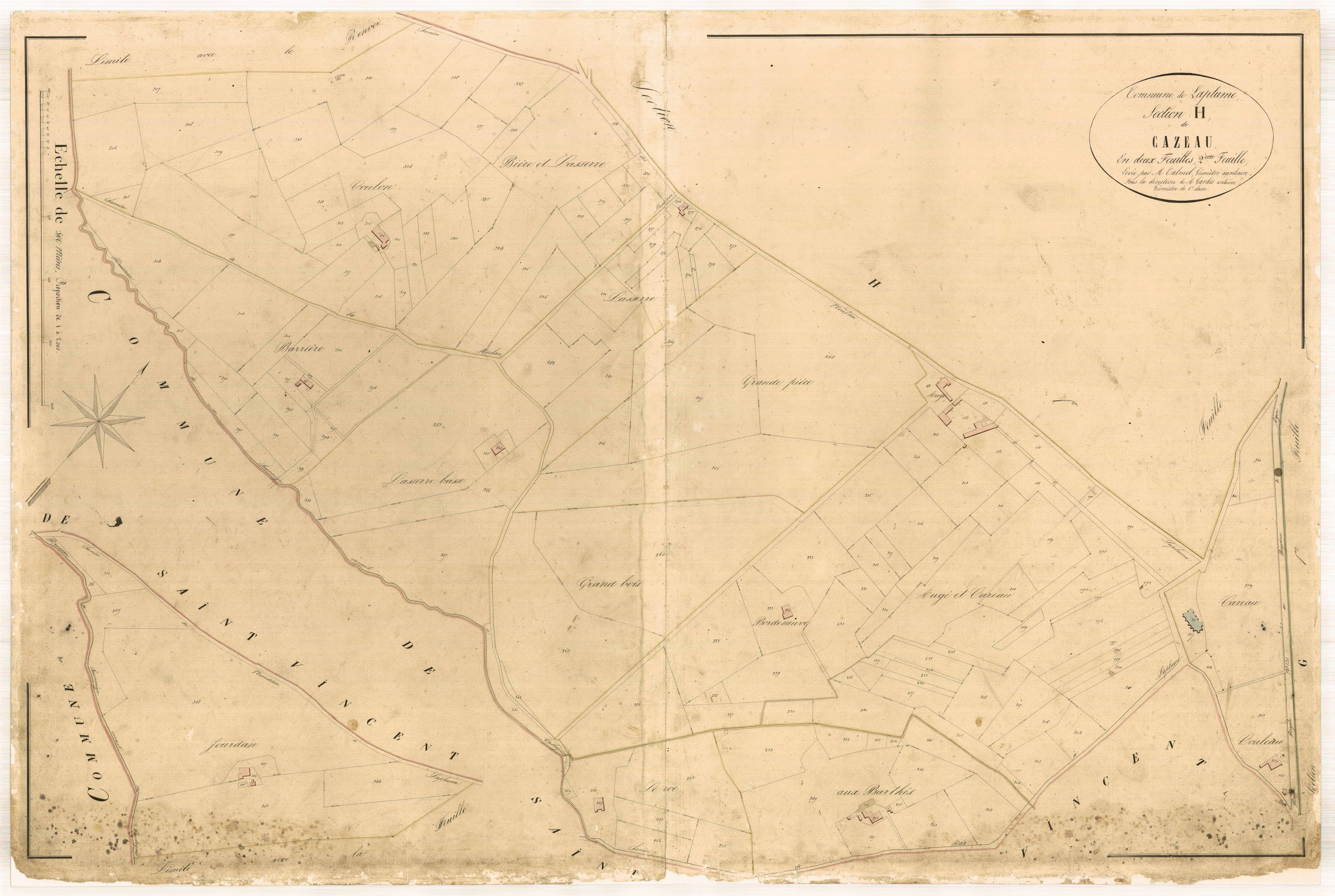 Plan napoléonien-H2 Caseau, Laplume