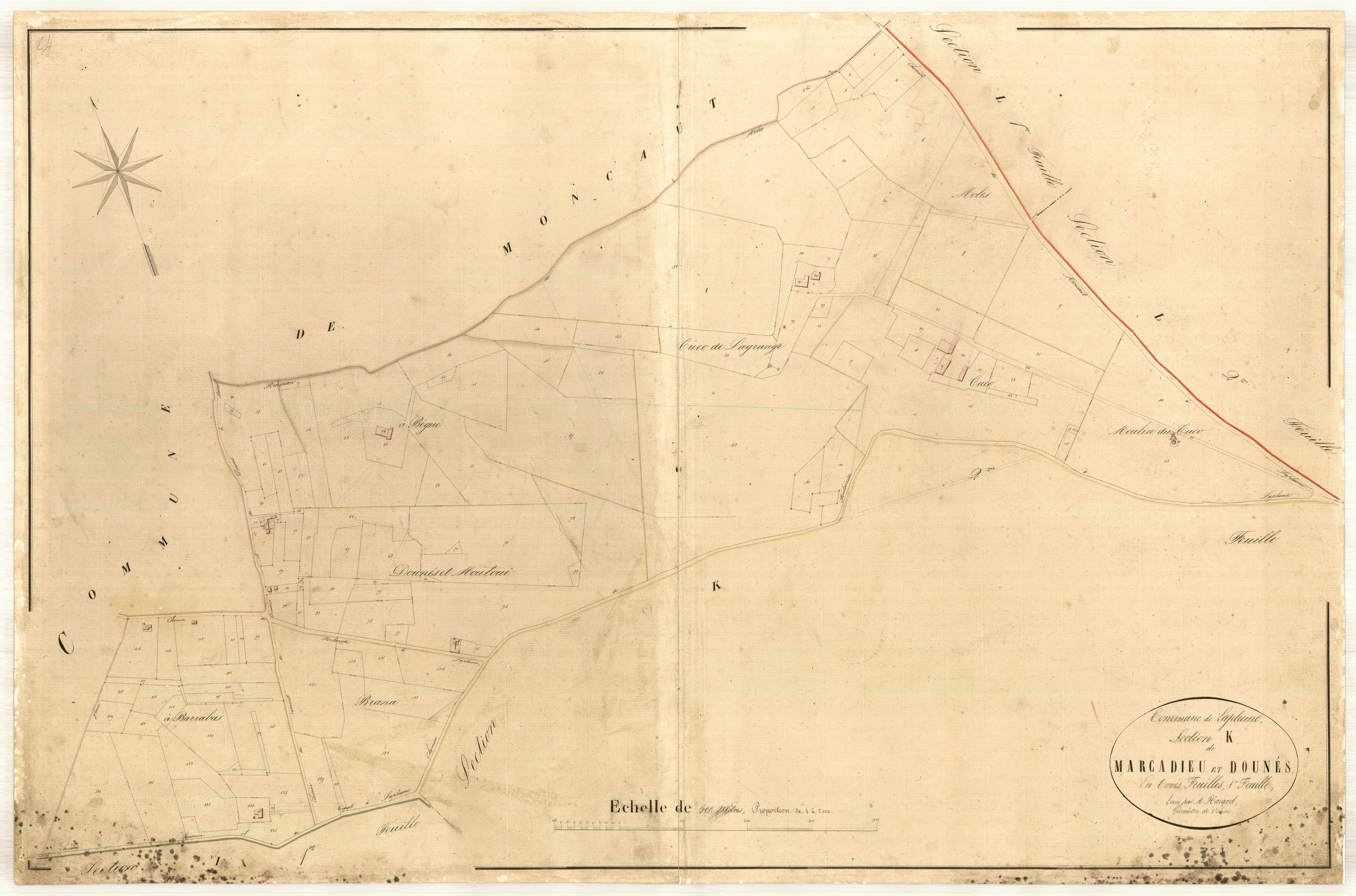 Plan napoléonien-K1 Marcadieu et Dounès, Laplume