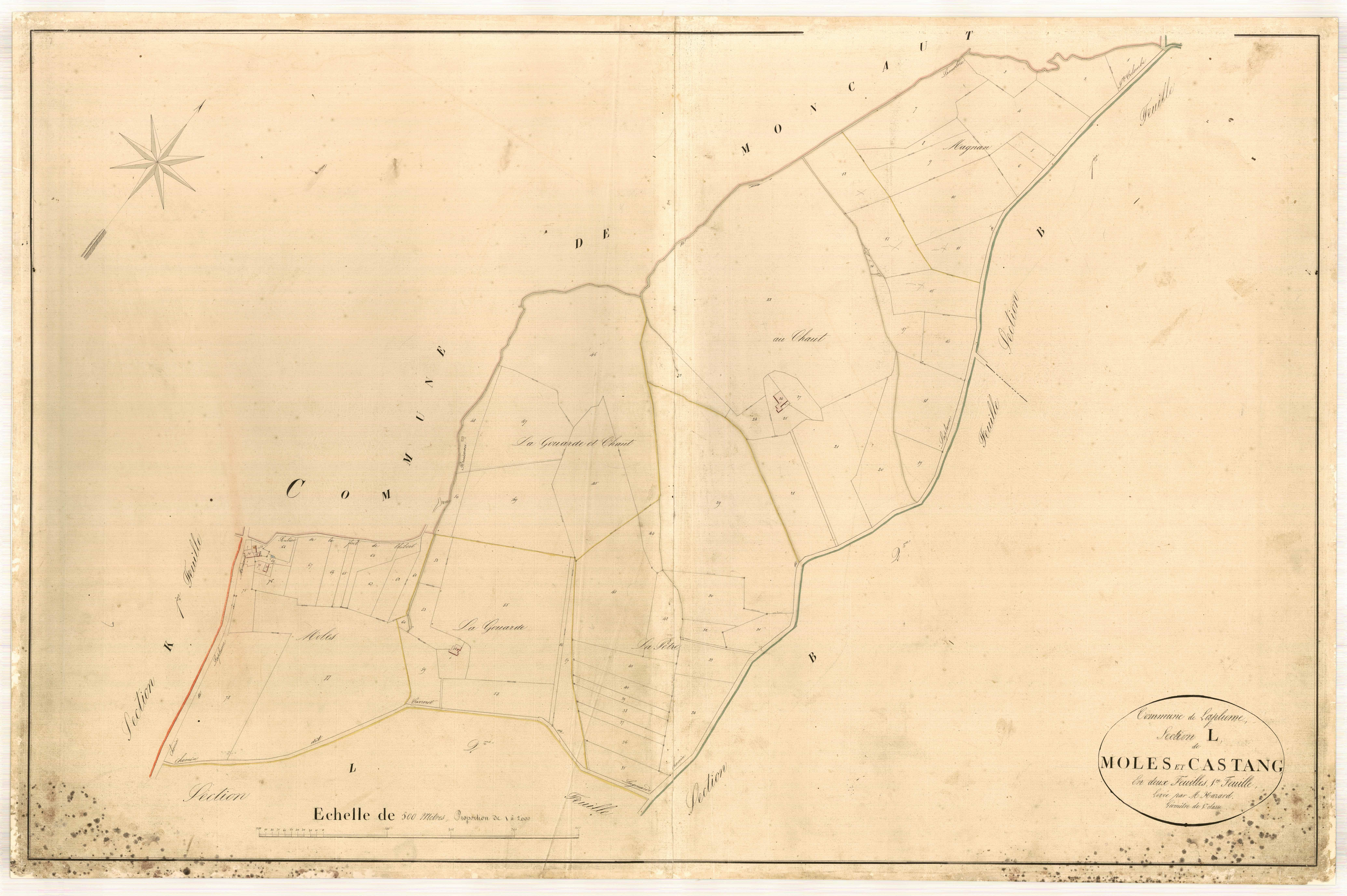 Plan napoléonien-L1 Moles et Castan, Laplume