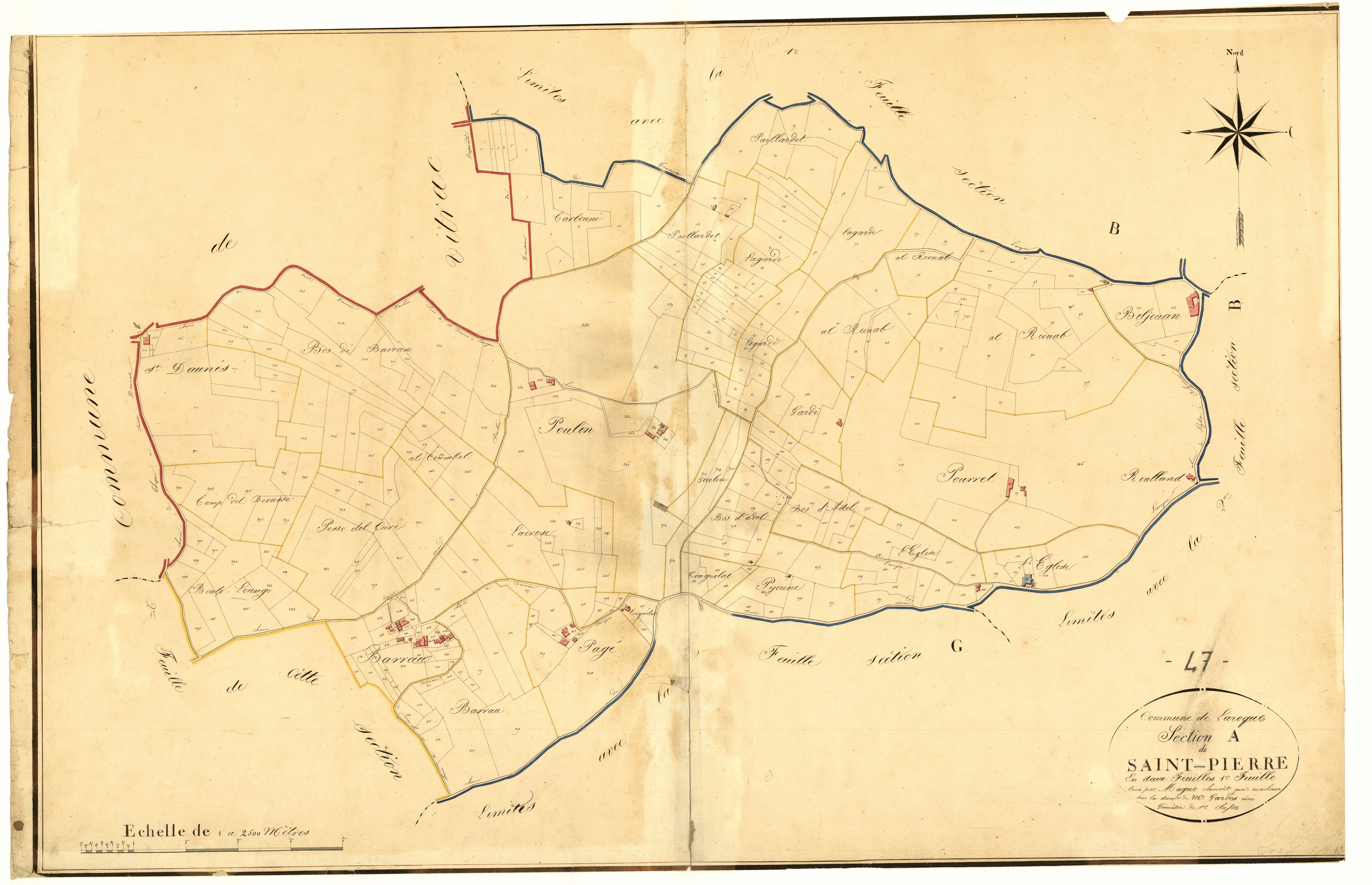 Plan napoléonien, atlas-A1 Saint-Pierre, Laroque-Timbaut