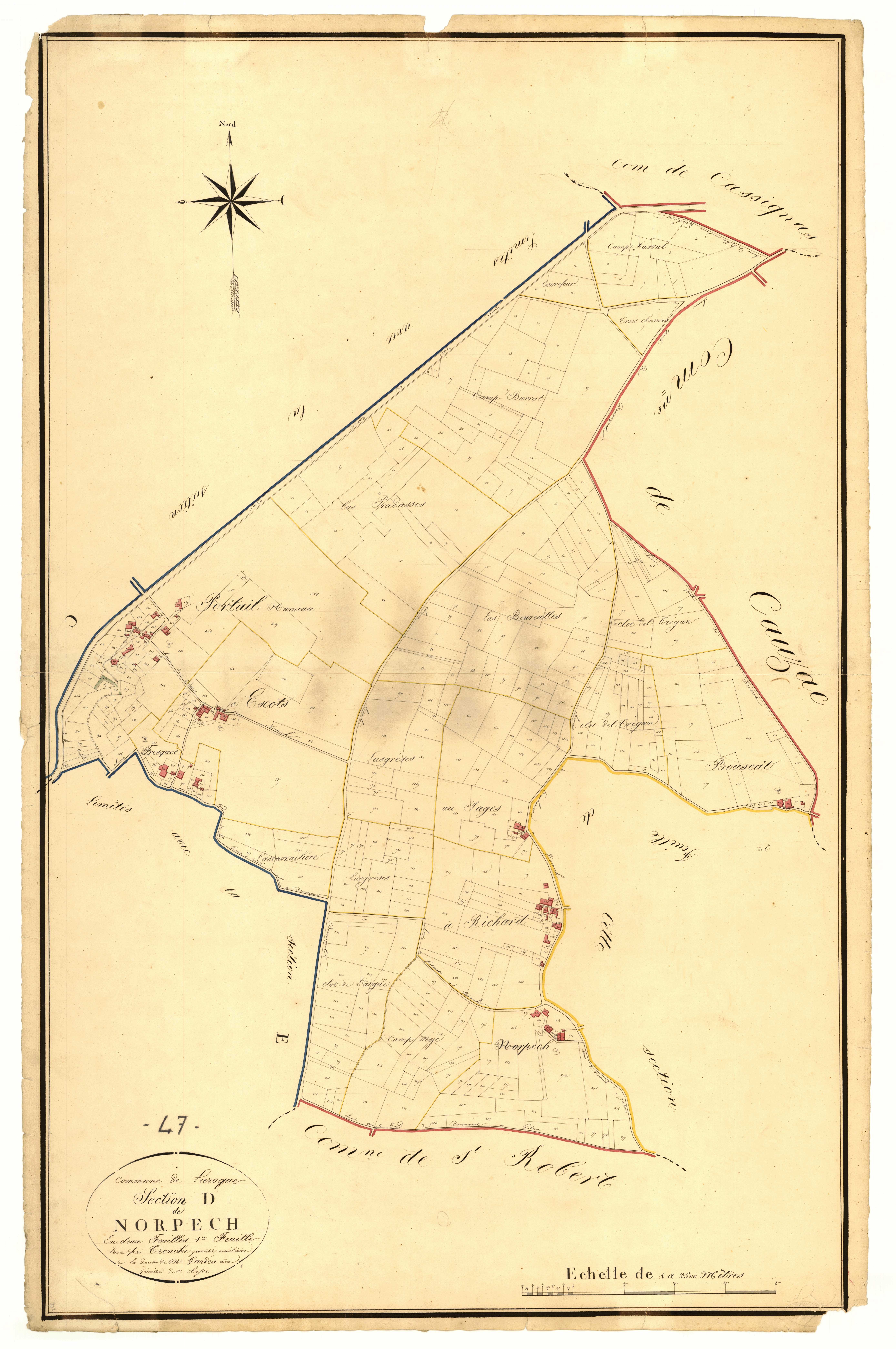 Plan napoléonien, atlas-D1 Norpech, Laroque-Timbaut