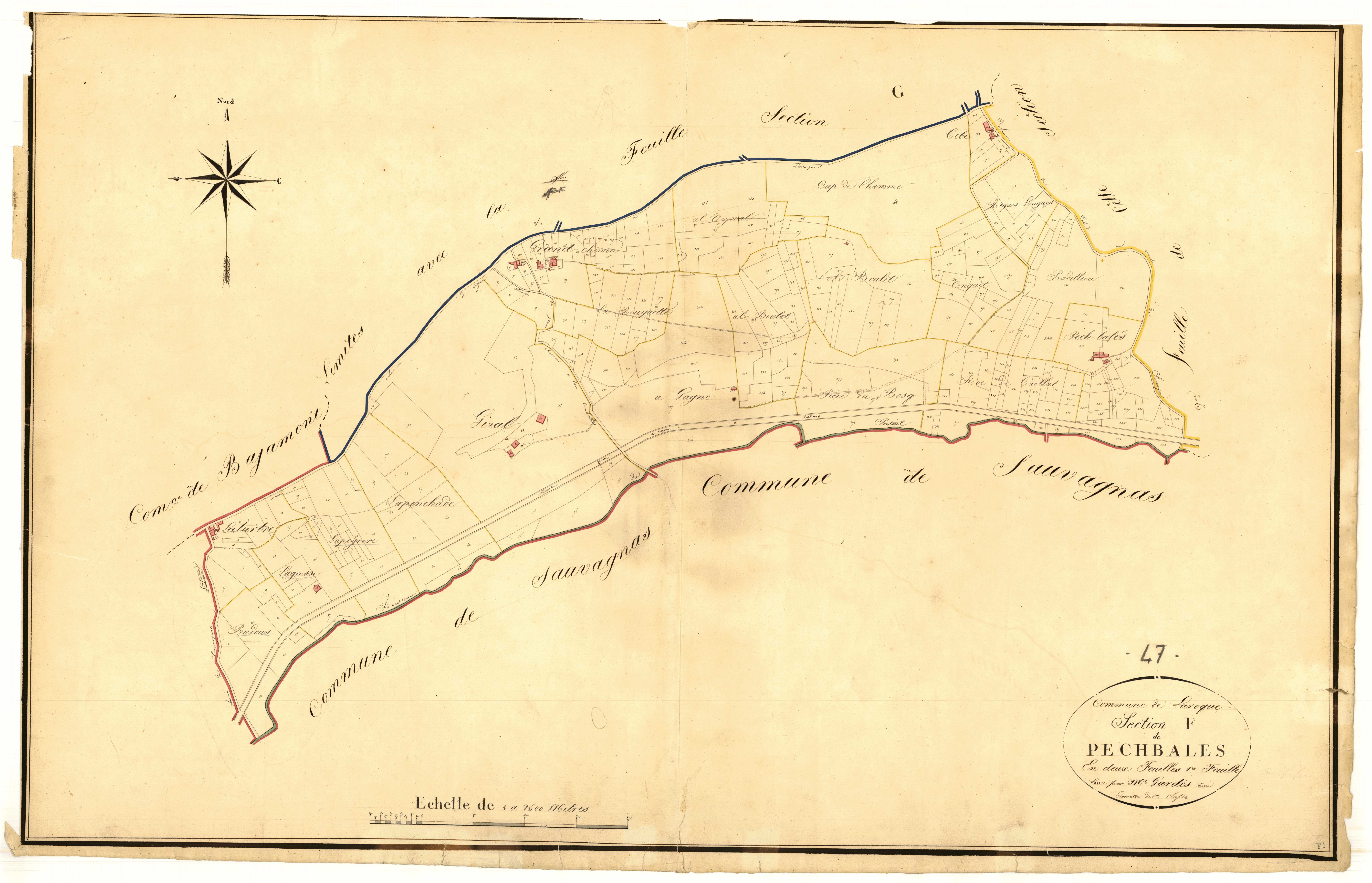 Plan napoléonien, atlas-F1 Pechbales, Laroque-Timbaut