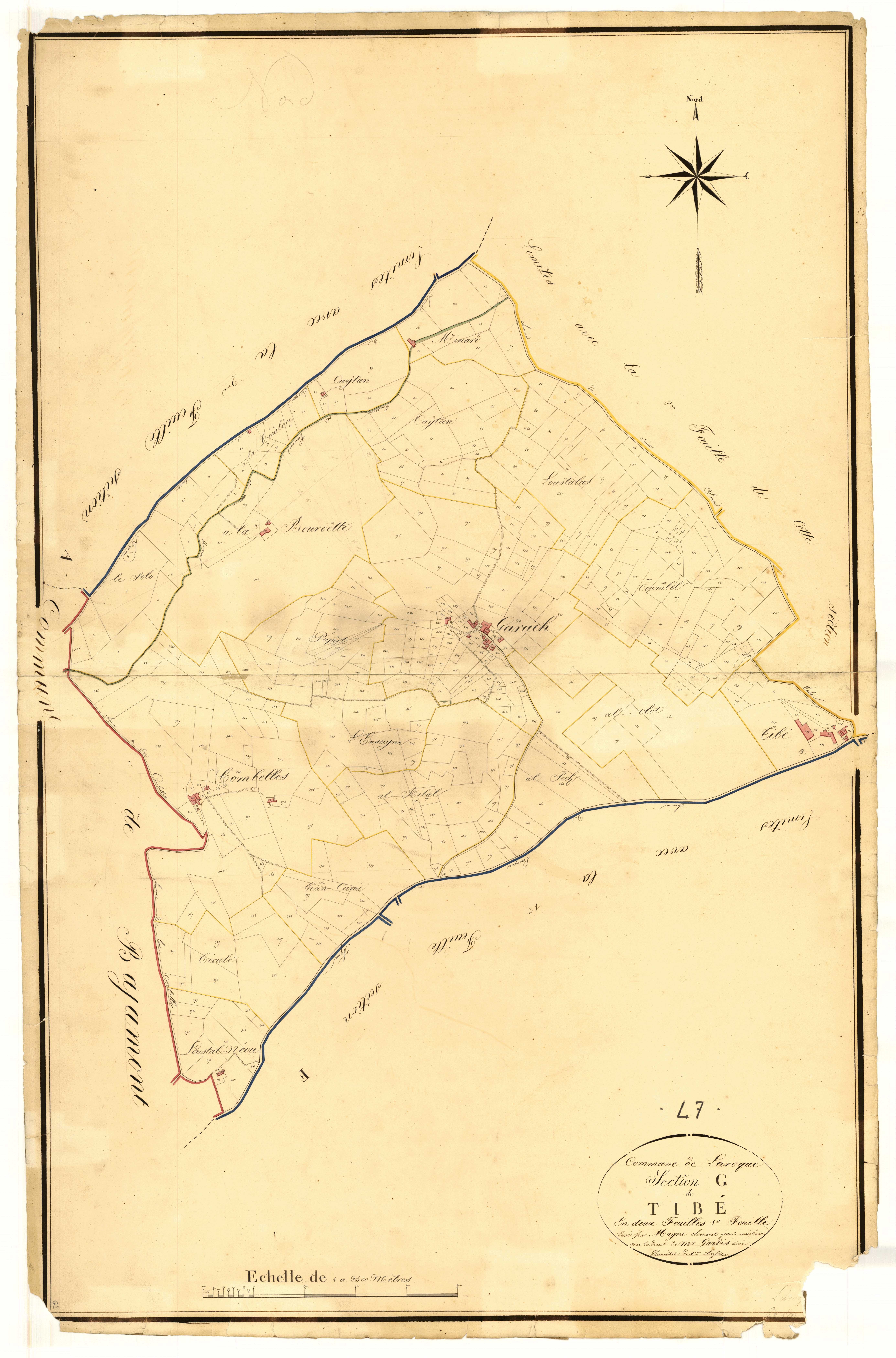 Plan napoléonien, atlas-G1 Tibé, Laroque-Timbaut