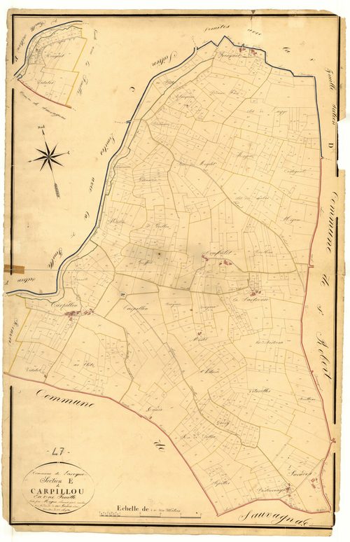 Plan napoléonien, atlas-E Carpillou, Laroque-Timbaut