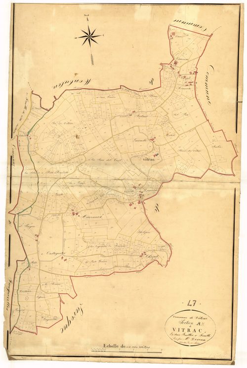 Plan napoléonien, atlas-A1 Vitrac, Vitrac (section H1 Laroque-Timbaut)