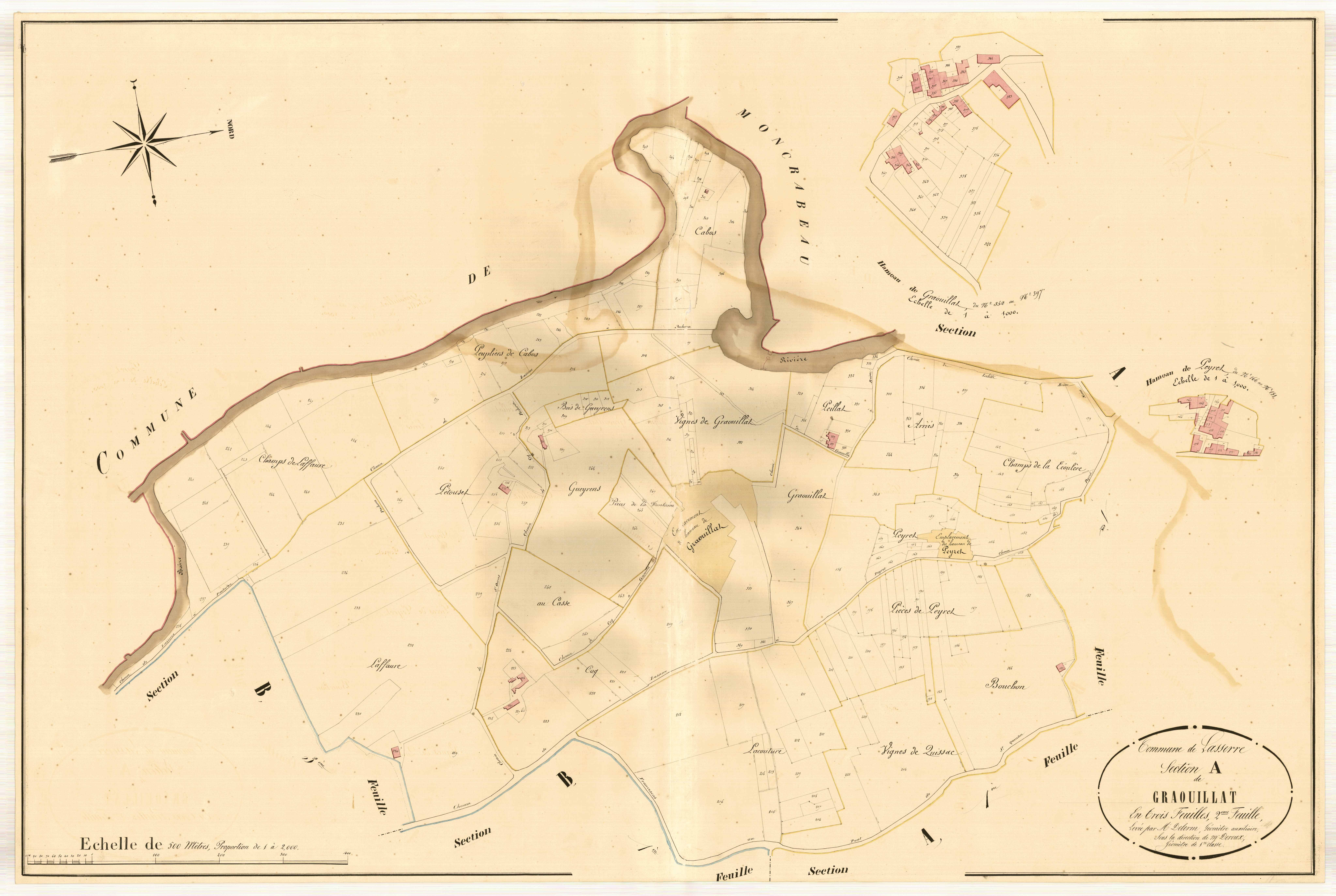 Plan napoléonien, atlas-A2 Graouillat, Lasserre