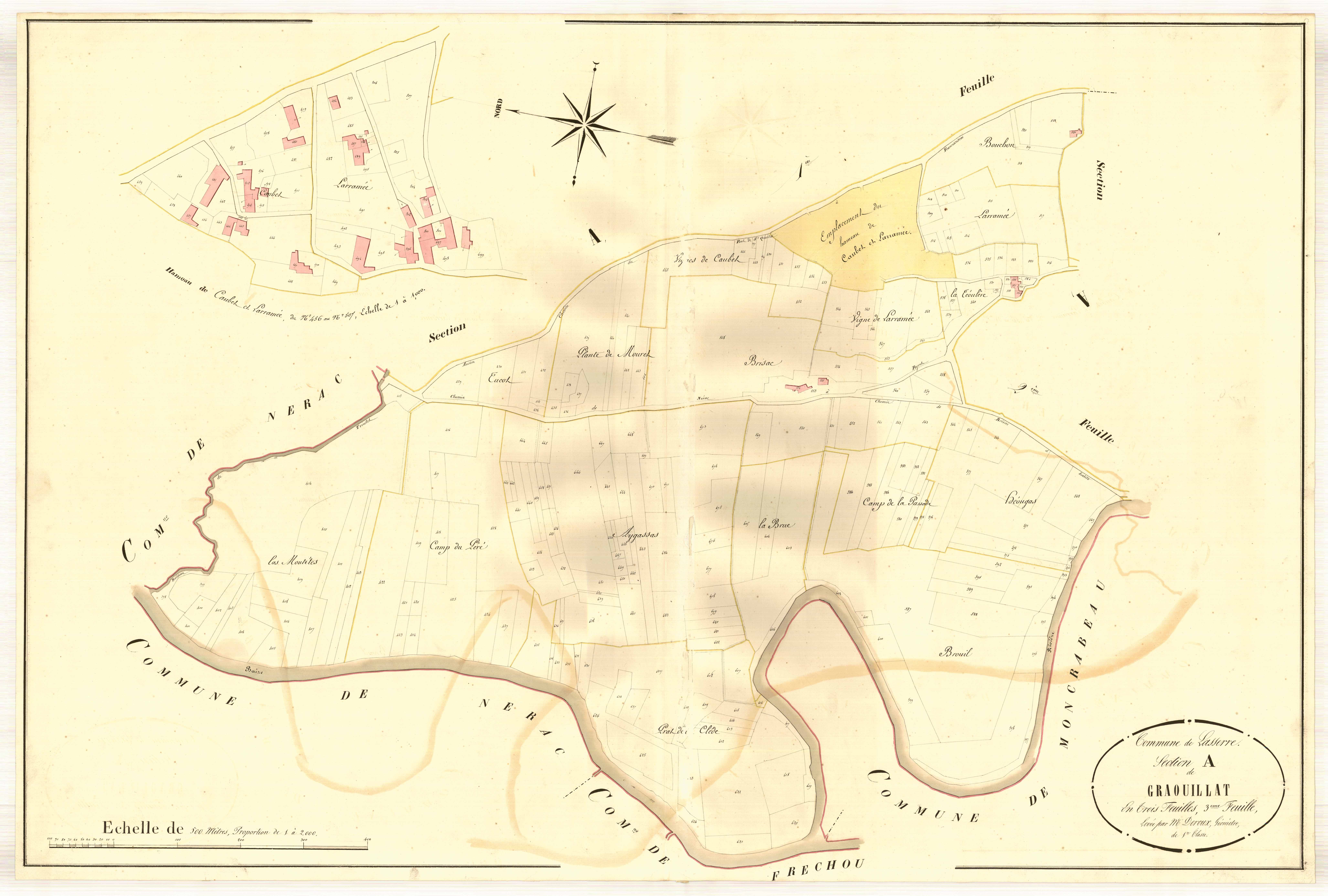 Plan napoléonien, atlas-A3 Graouillat, Lasserre