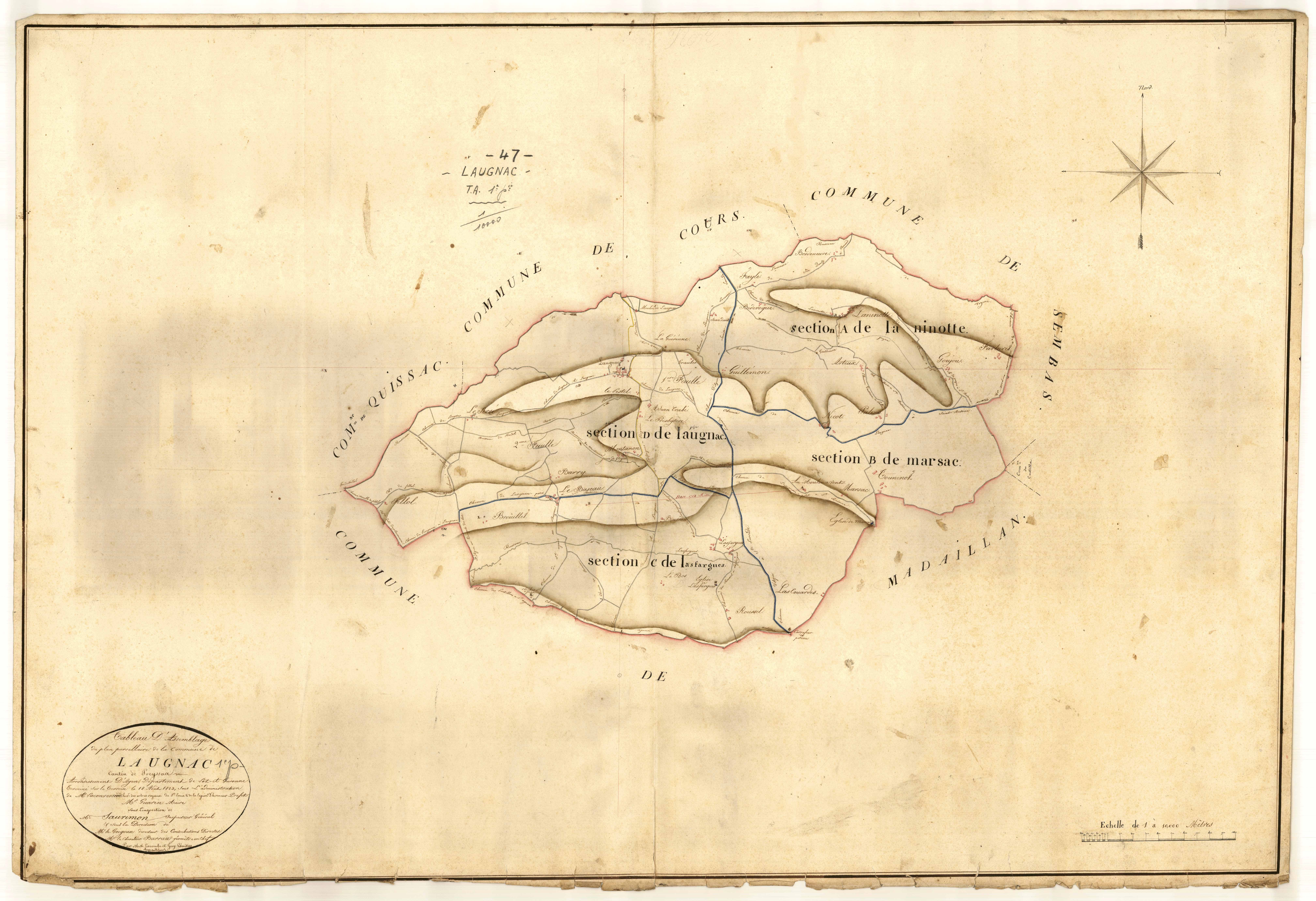 Plan napoléonien, atlas-TA, Laugnac