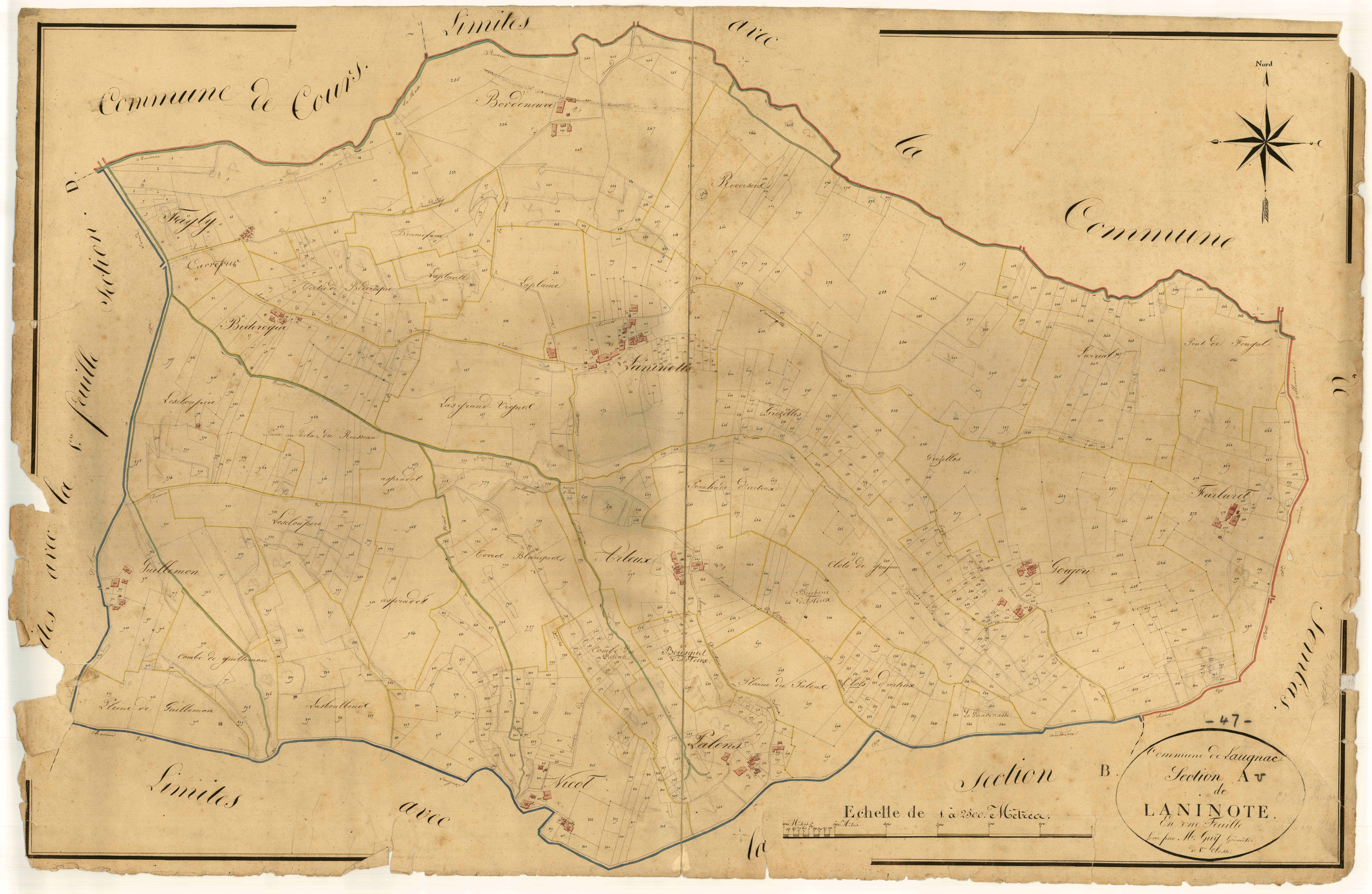 Plan napoléonien, atlas-A Laninote, Laugnac