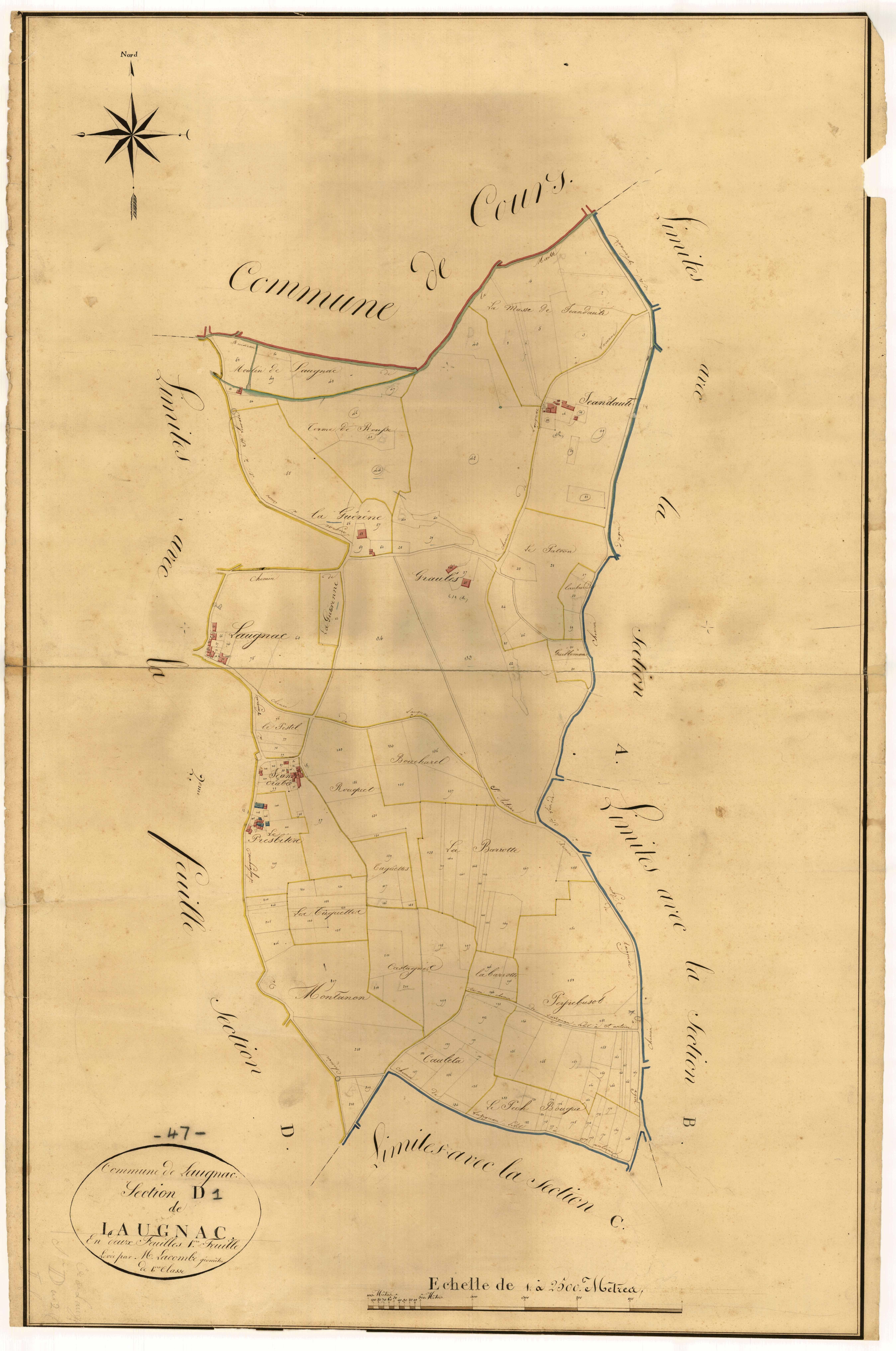Plan napoléonien, atlas-D1 Laugnac, Laugnac