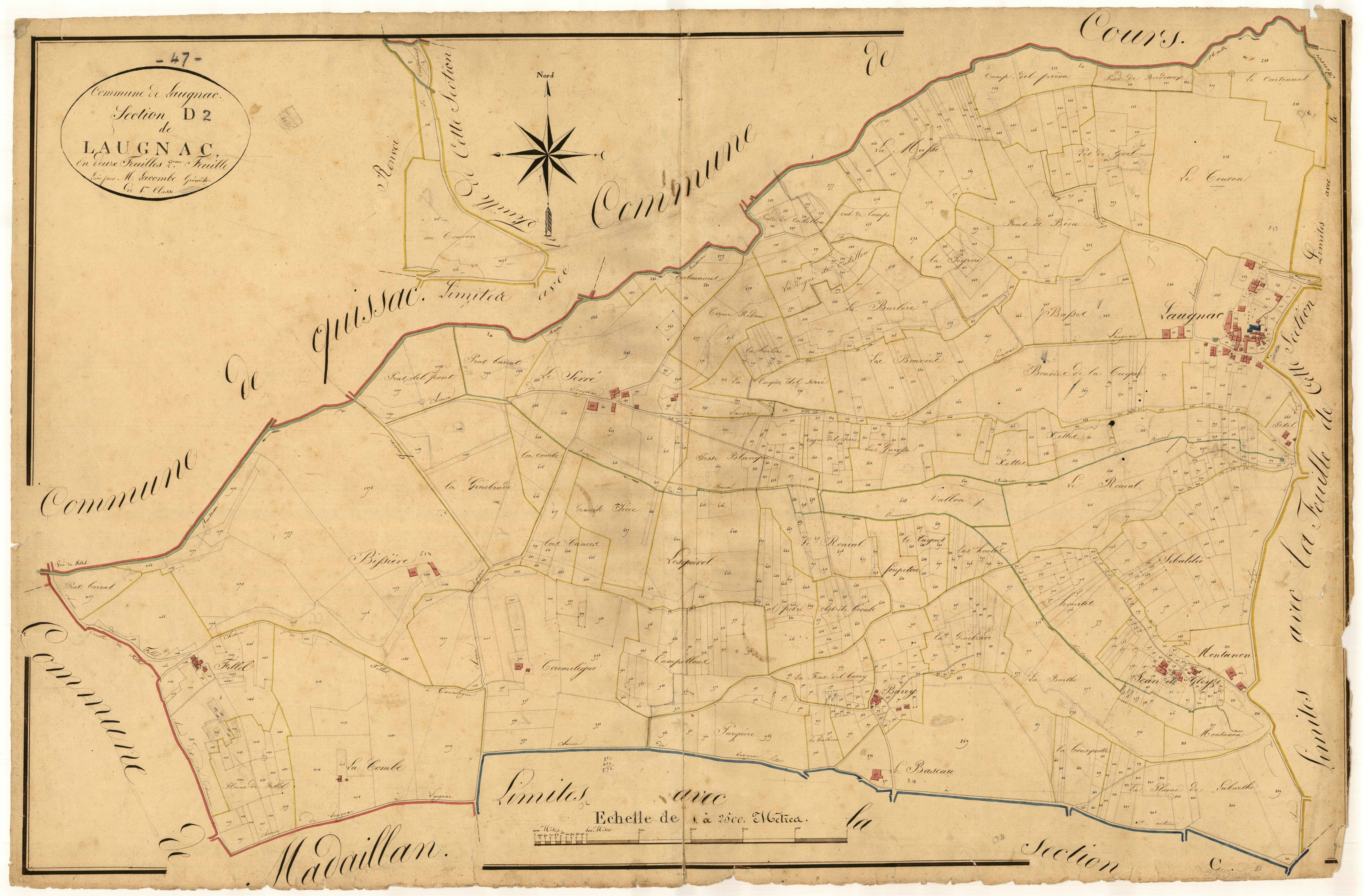Plan napoléonien, atlas-D2 Laugnac, Laugnac