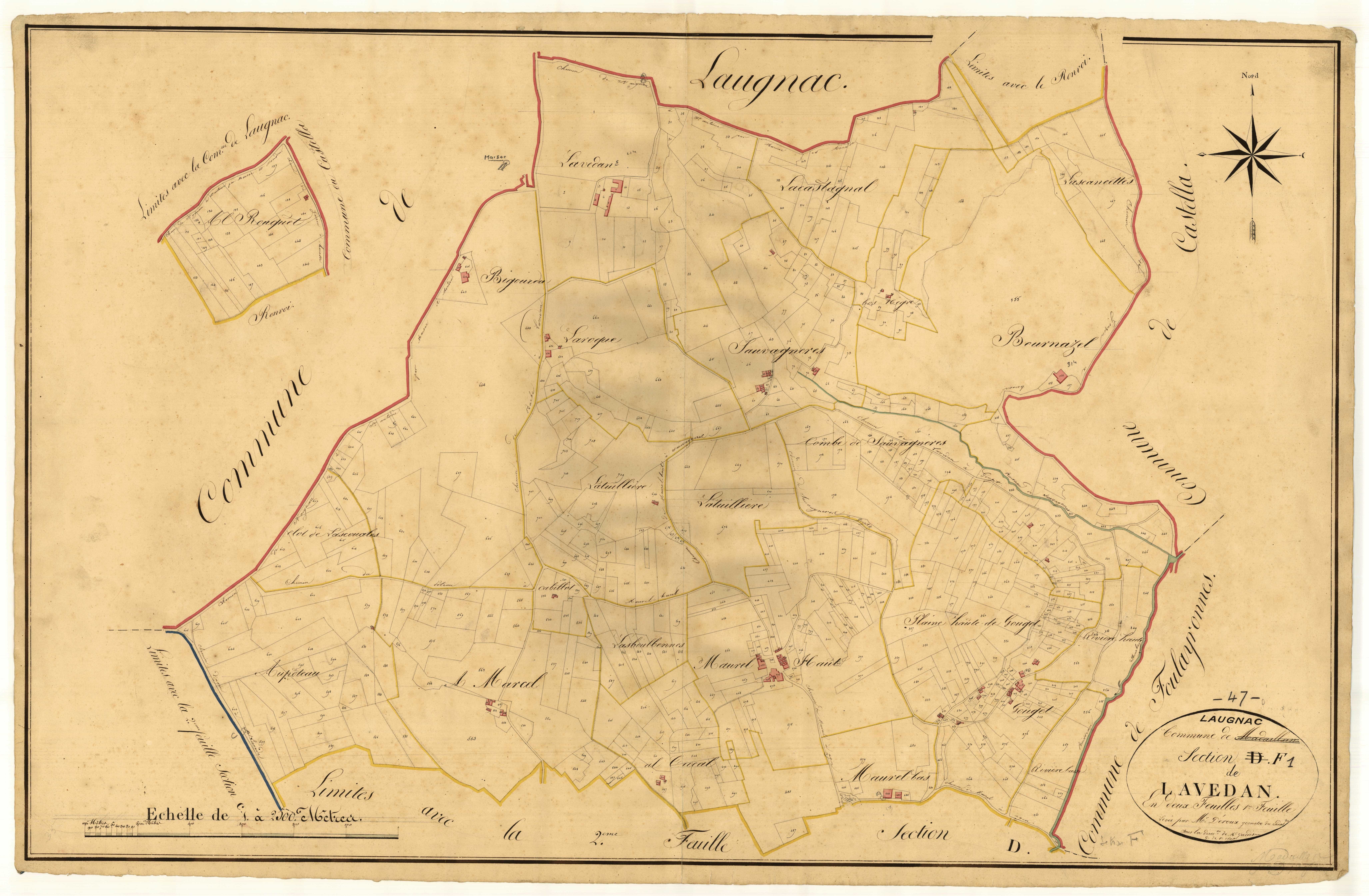 Plan napoléonien, atlas-F1 Lavedan, Laugnac