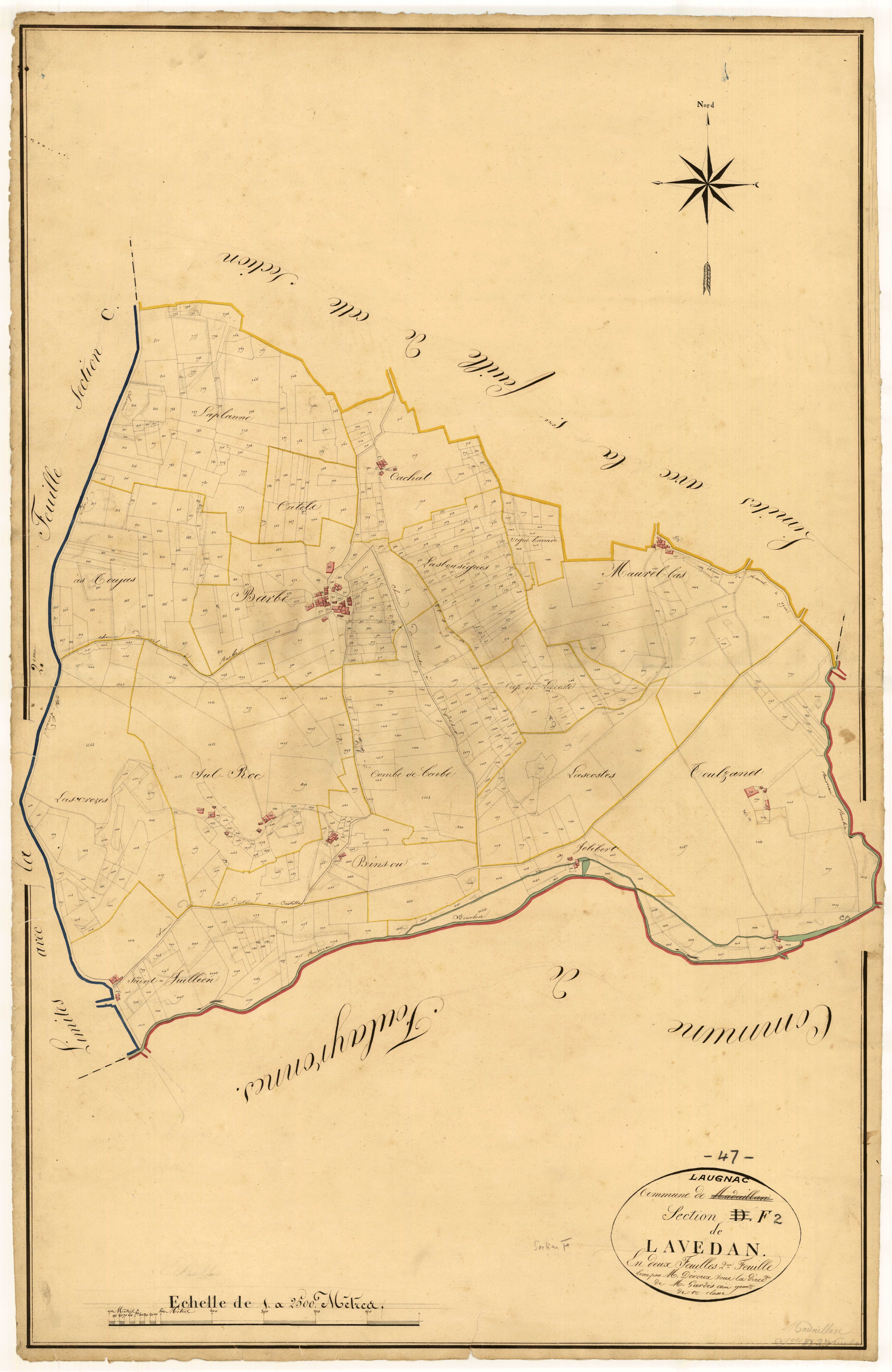 Plan napoléonien, atlas-F2 Lavedan, Laugnac