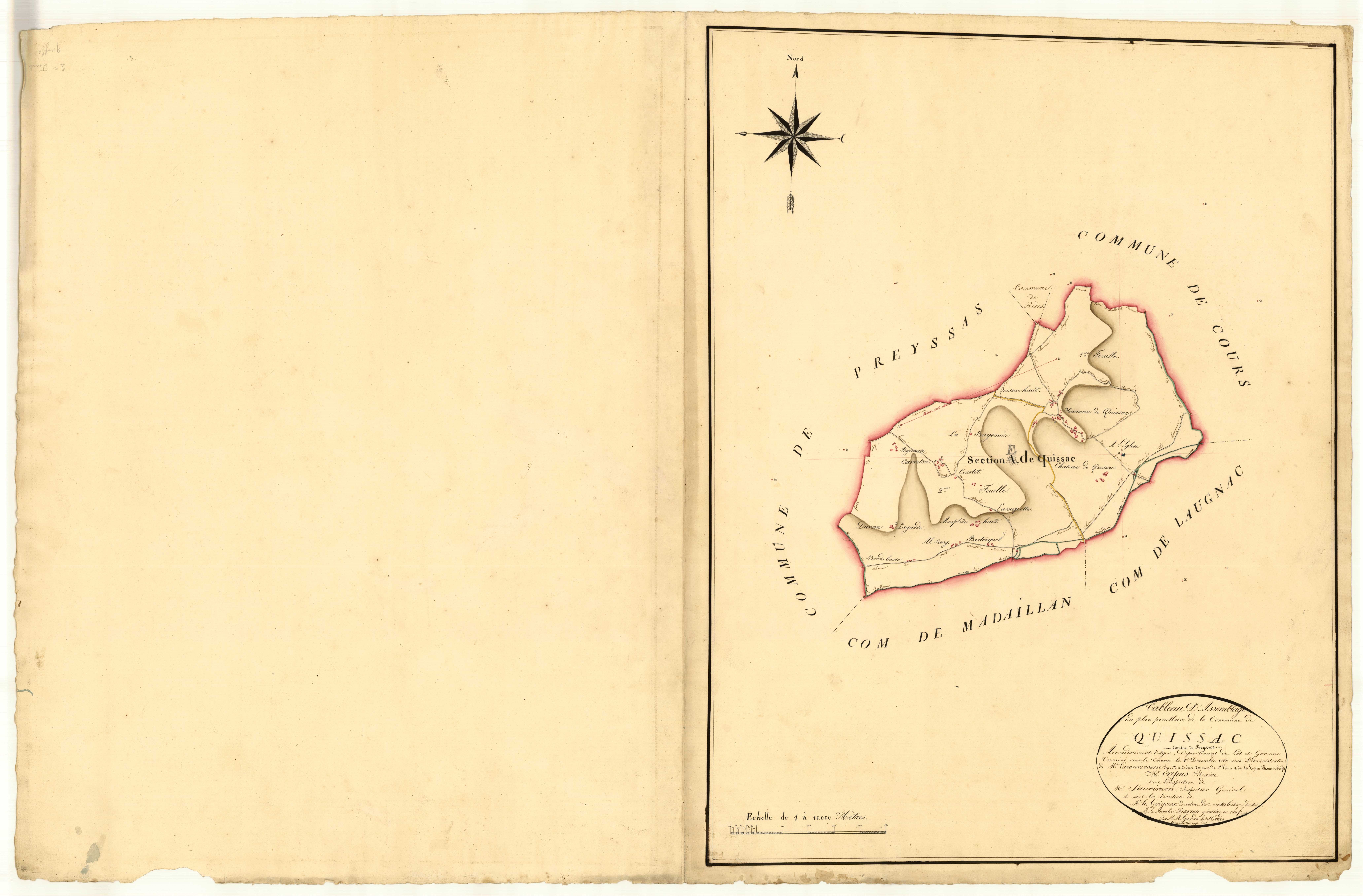 Plan napoléonien, atlas-TA, Quissac (voir Laugnac)