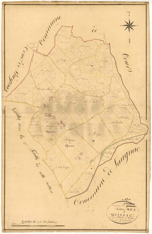 Plan napoléonien, atlas-E1 Quissac, Laugnac