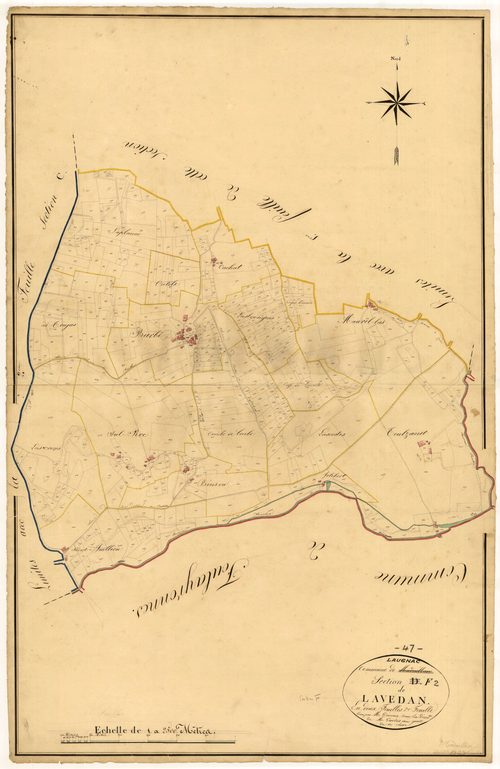 Plan napoléonien, atlas-F2 Lavedan, Laugnac