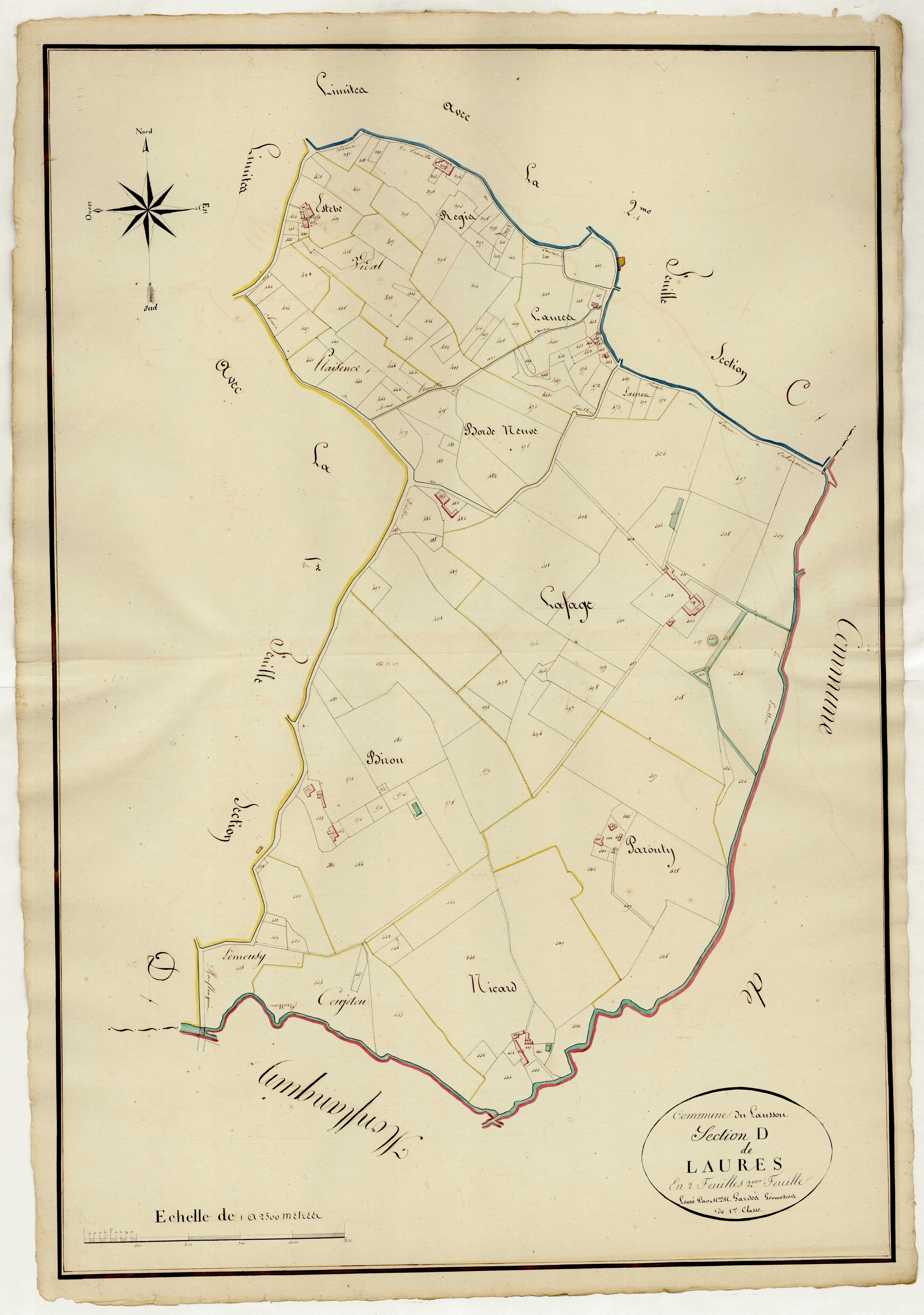 Plan napoléonien, atlas-D2 Laures, Laussou