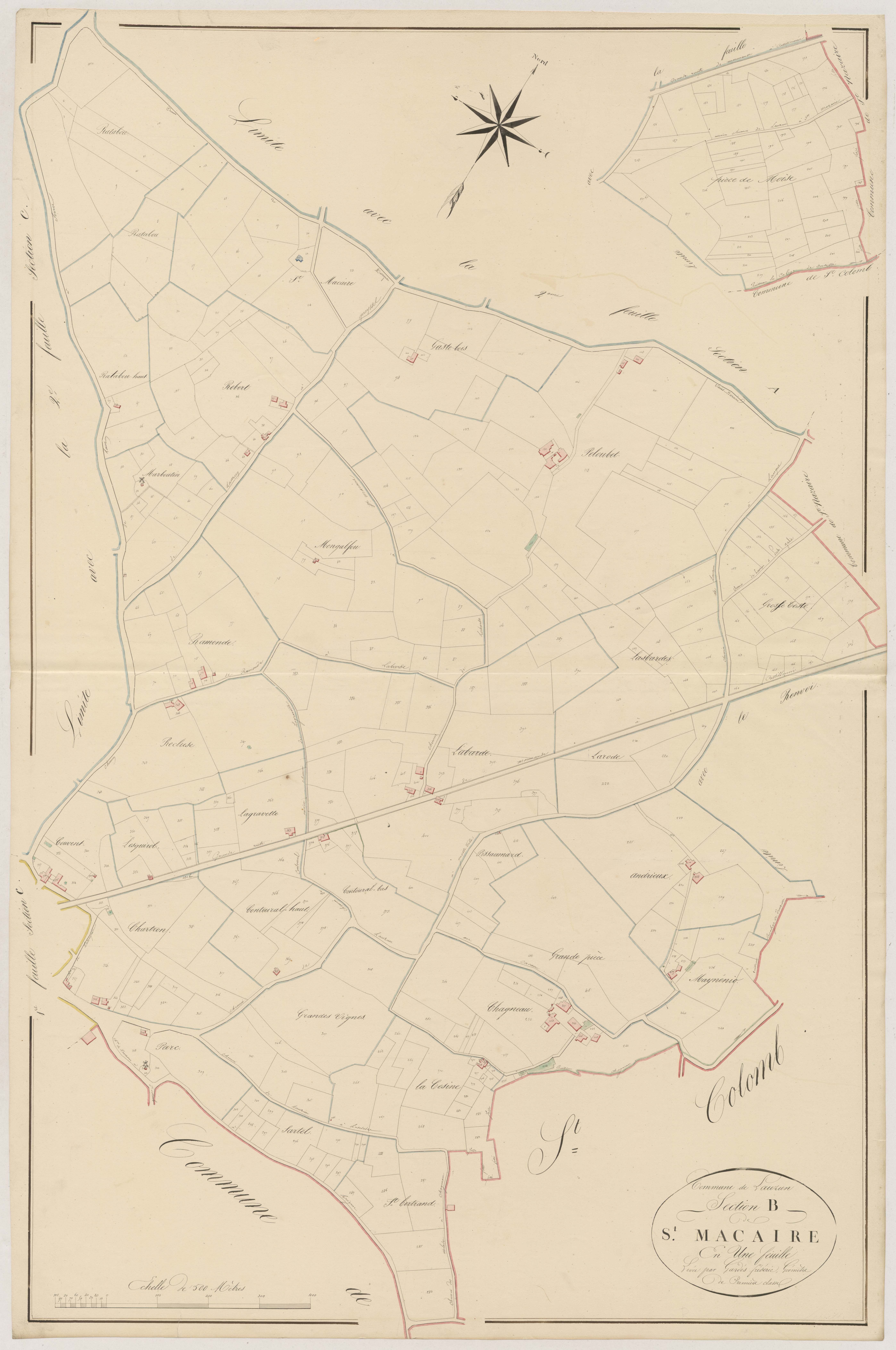 Plan napoléonien, atlas-B Saint-Macaire, Lauzun