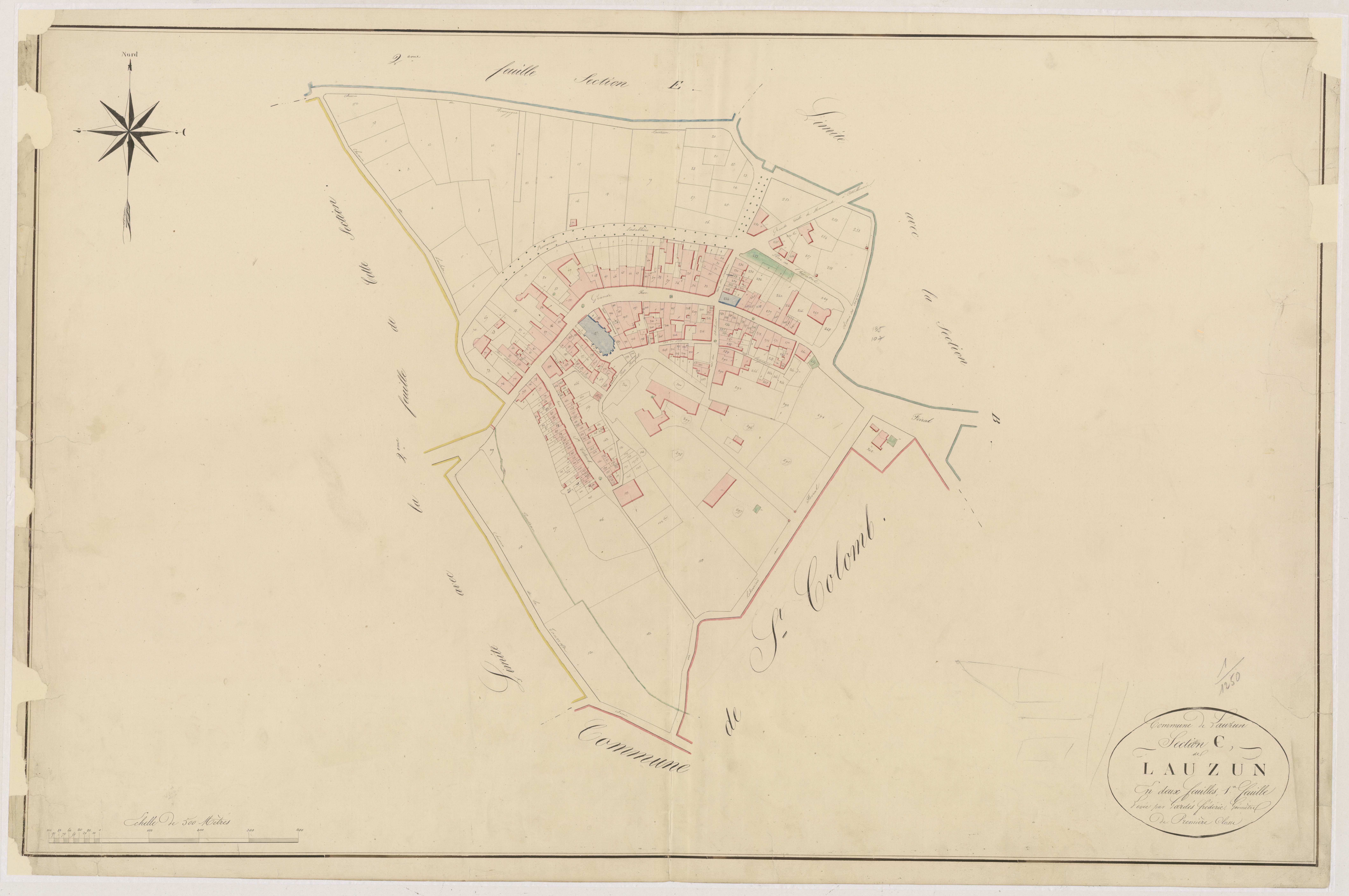 Plan napoléonien, atlas-C1 Lauzun, Lauzun