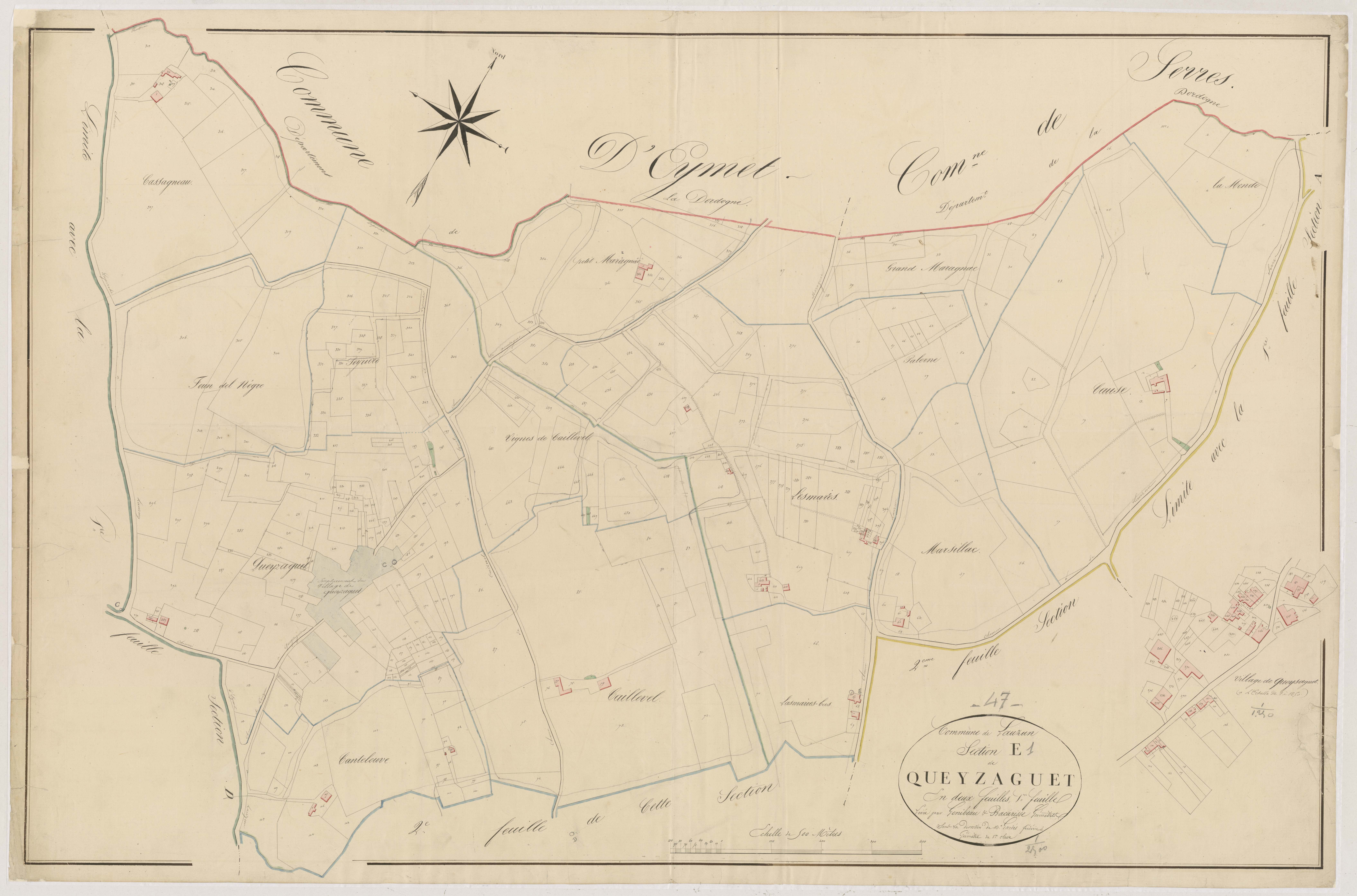 Plan napoléonien, atlas-E1 Queyzaguet, Lauzun