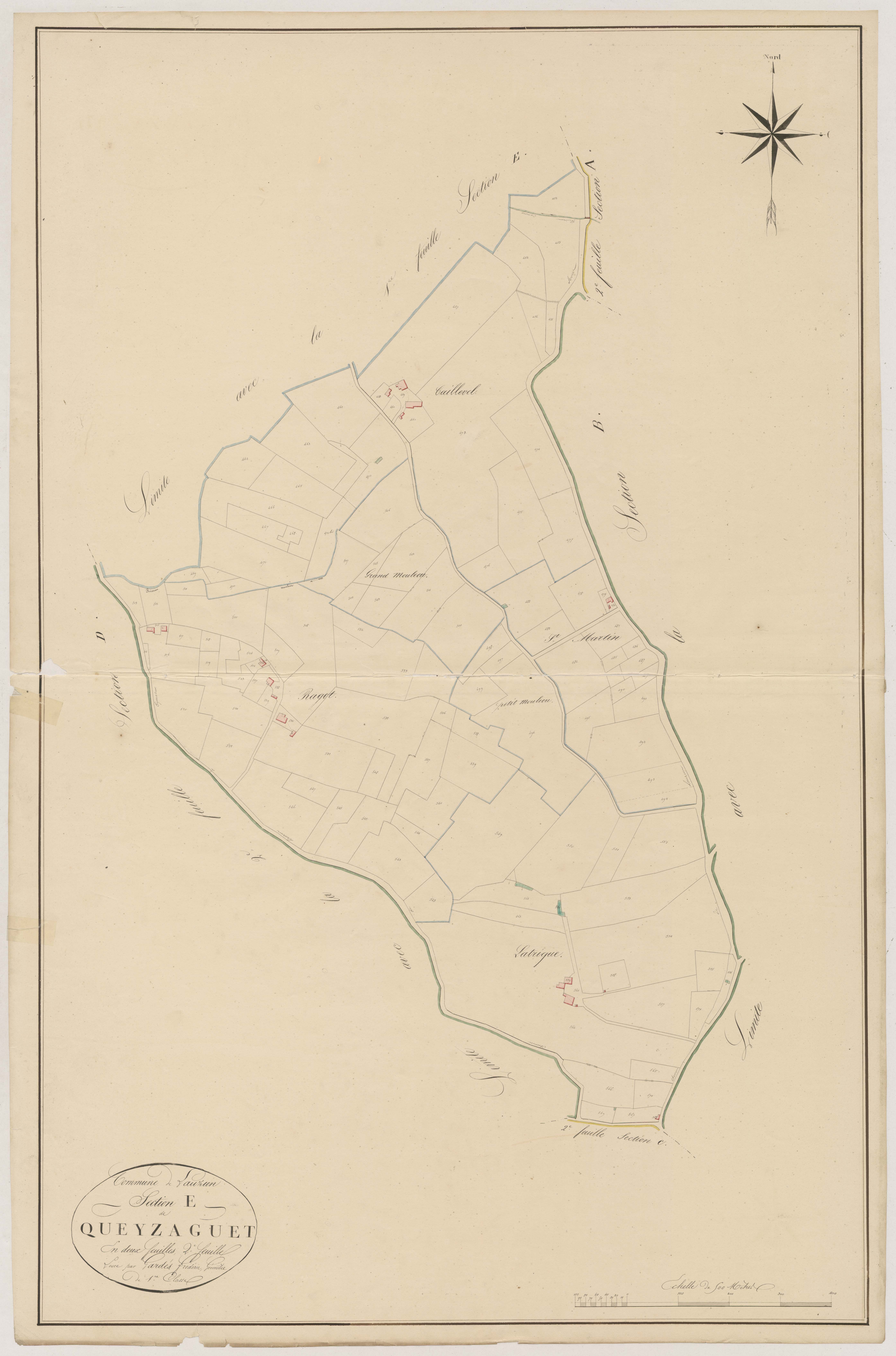 Plan napoléonien, atlas-E2 Queyzaguet, Lauzun