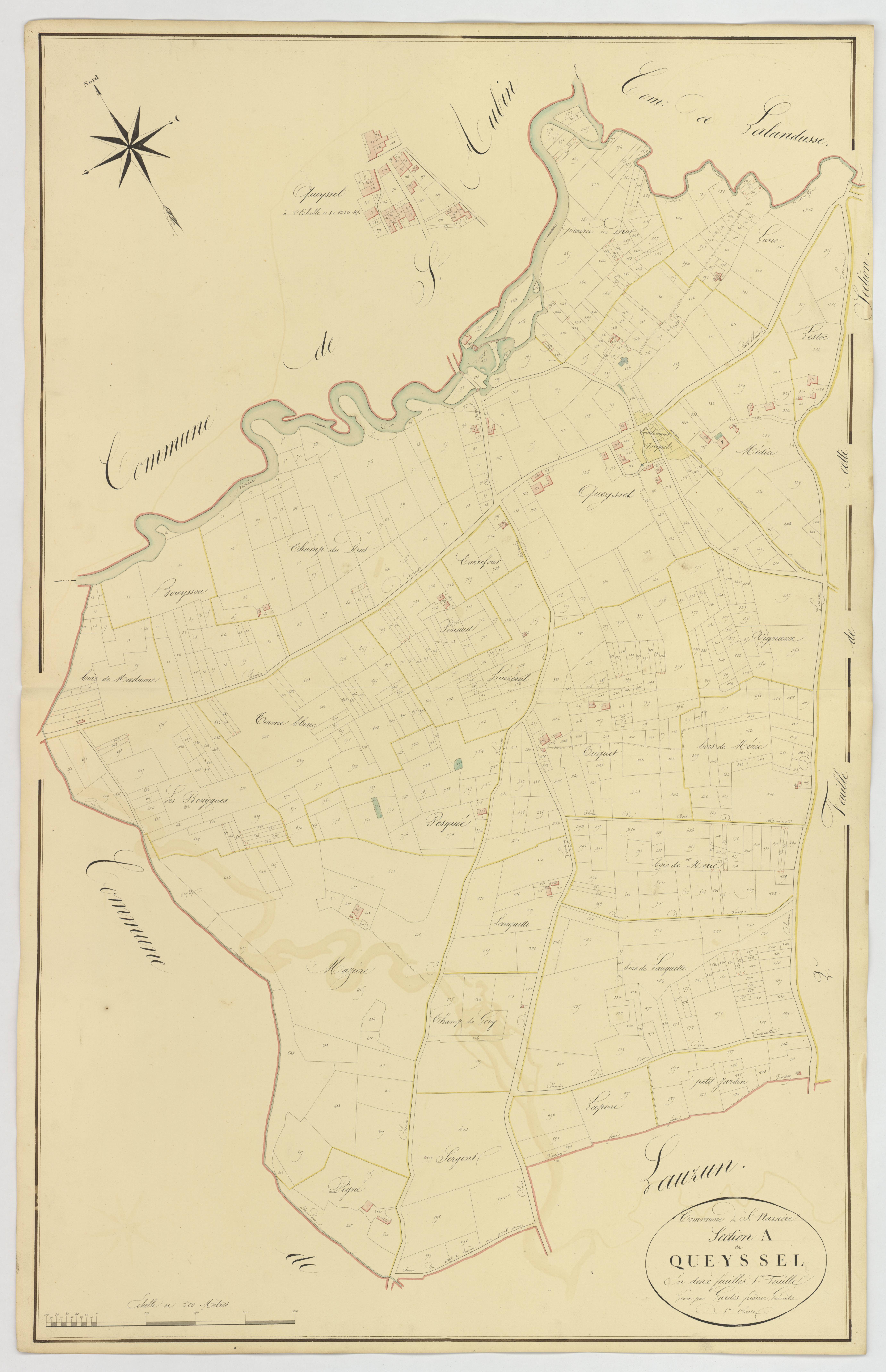 Plan napoléonien, atlas-A1 Quessel, Saint-Nazaire (voir Lauzun)