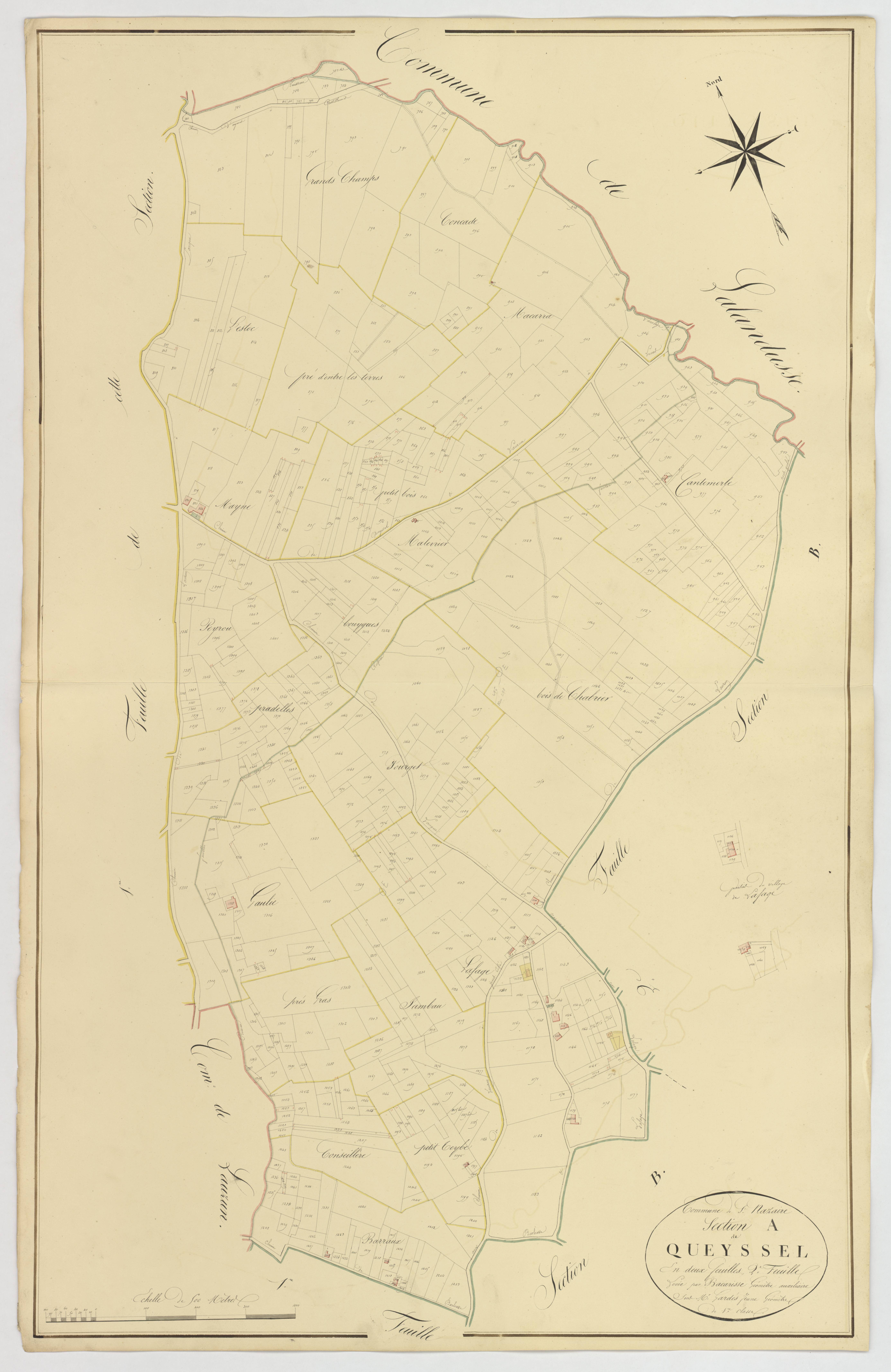 Plan napoléonien, atlas-A2 Quessel, Saint-Nazaire (voir Lauzun)