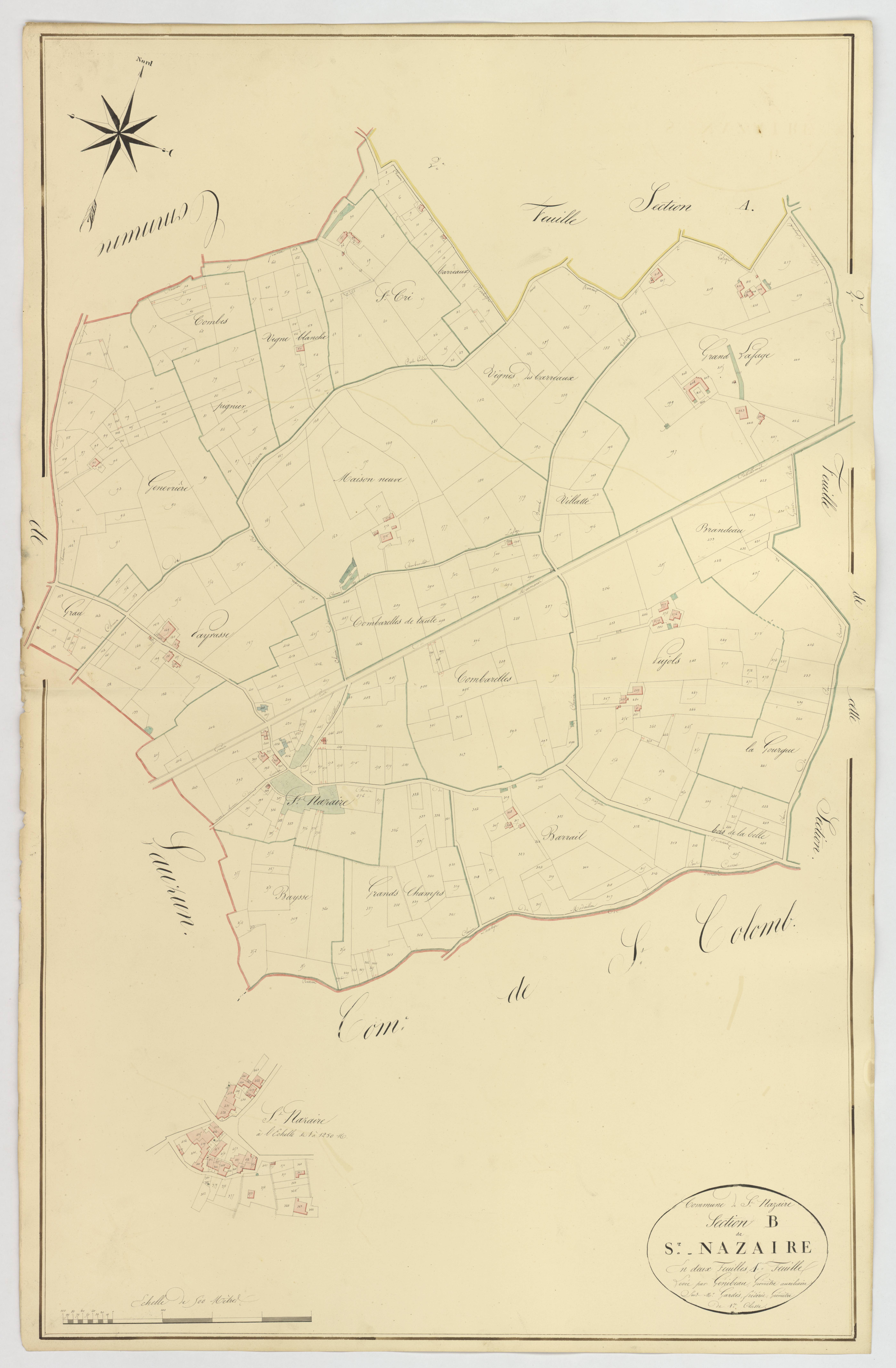 Plan napoléonien, atlas-B1 Saint-Nazaire, Saint-Nazaire (voir Lauzun)