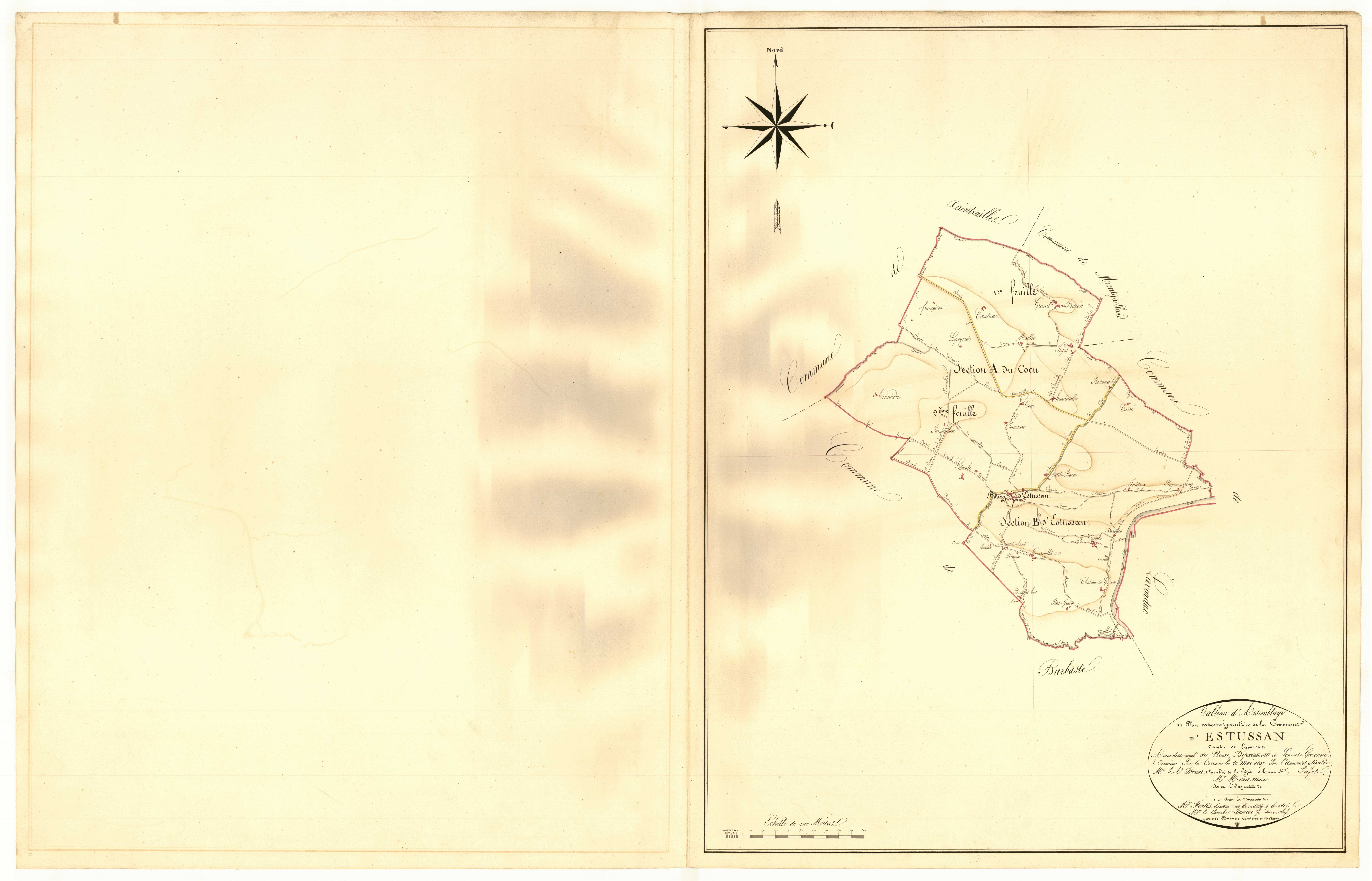 Plan napoléonien, atlas-TA, Estussac (voir Lavardac)