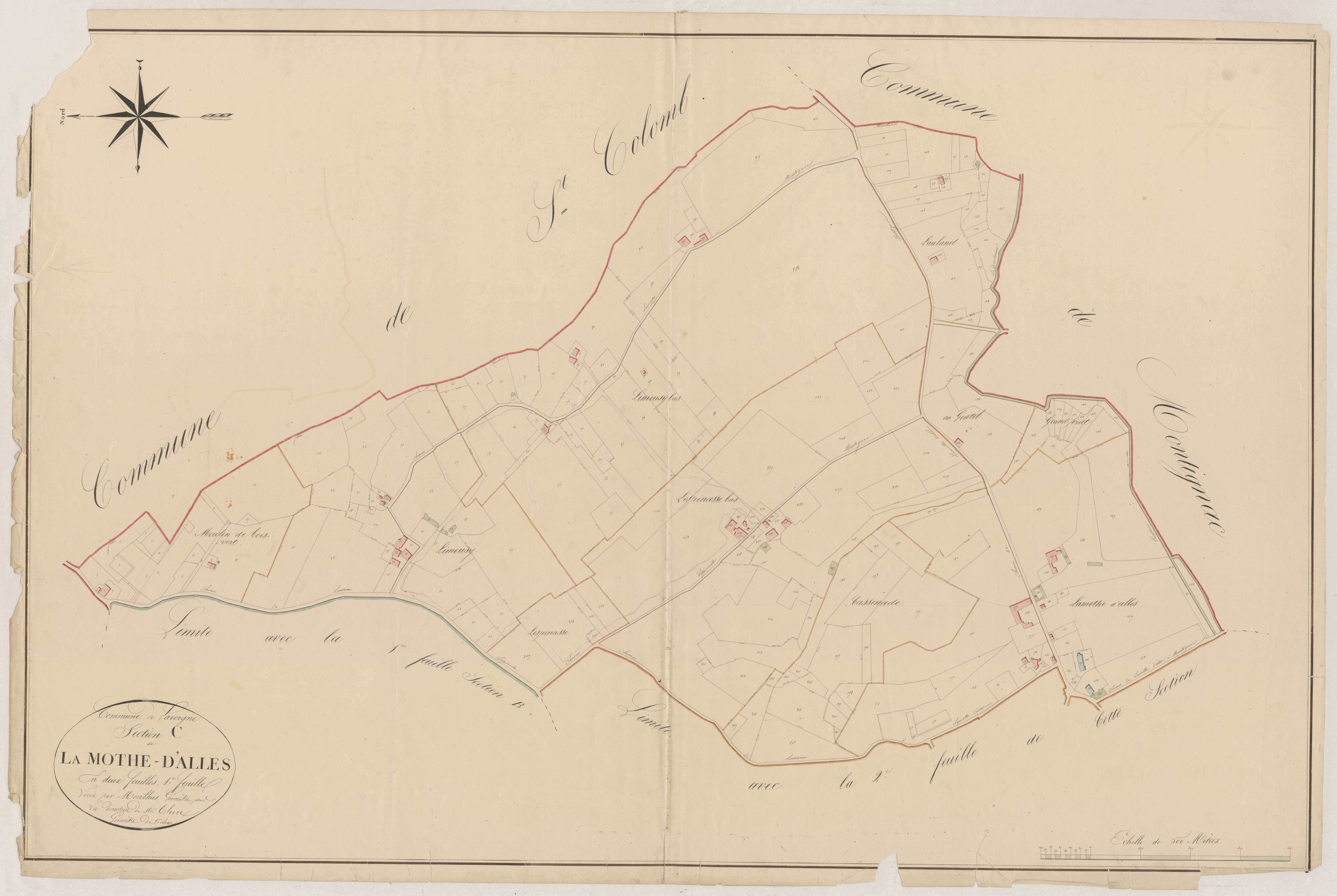Plan napoléonien, atlas-C1 La Mothe-d’Alles, Lavergne