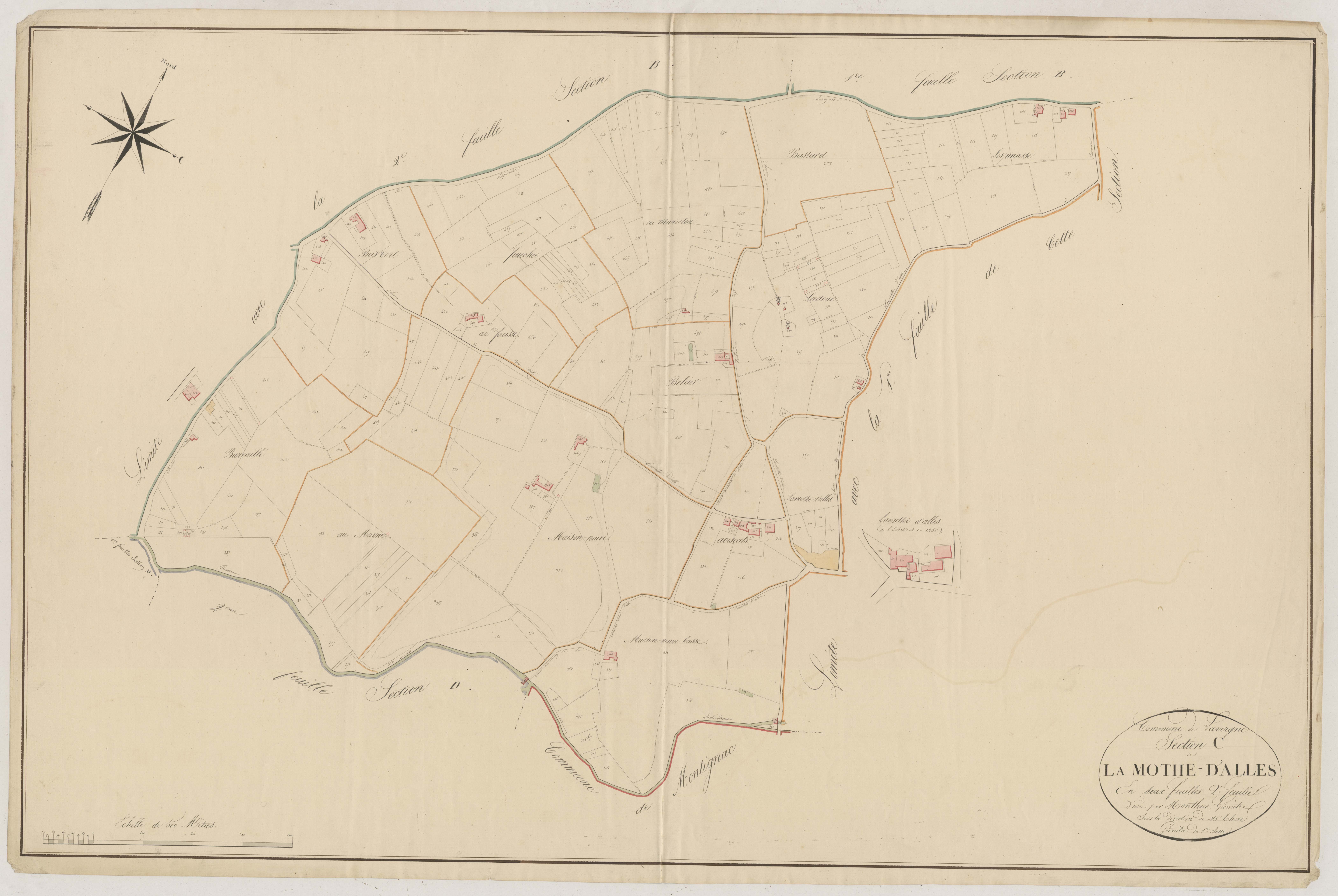 Plan napoléonien, atlas-C2 La Mothe-d’Alles, Lavergne
