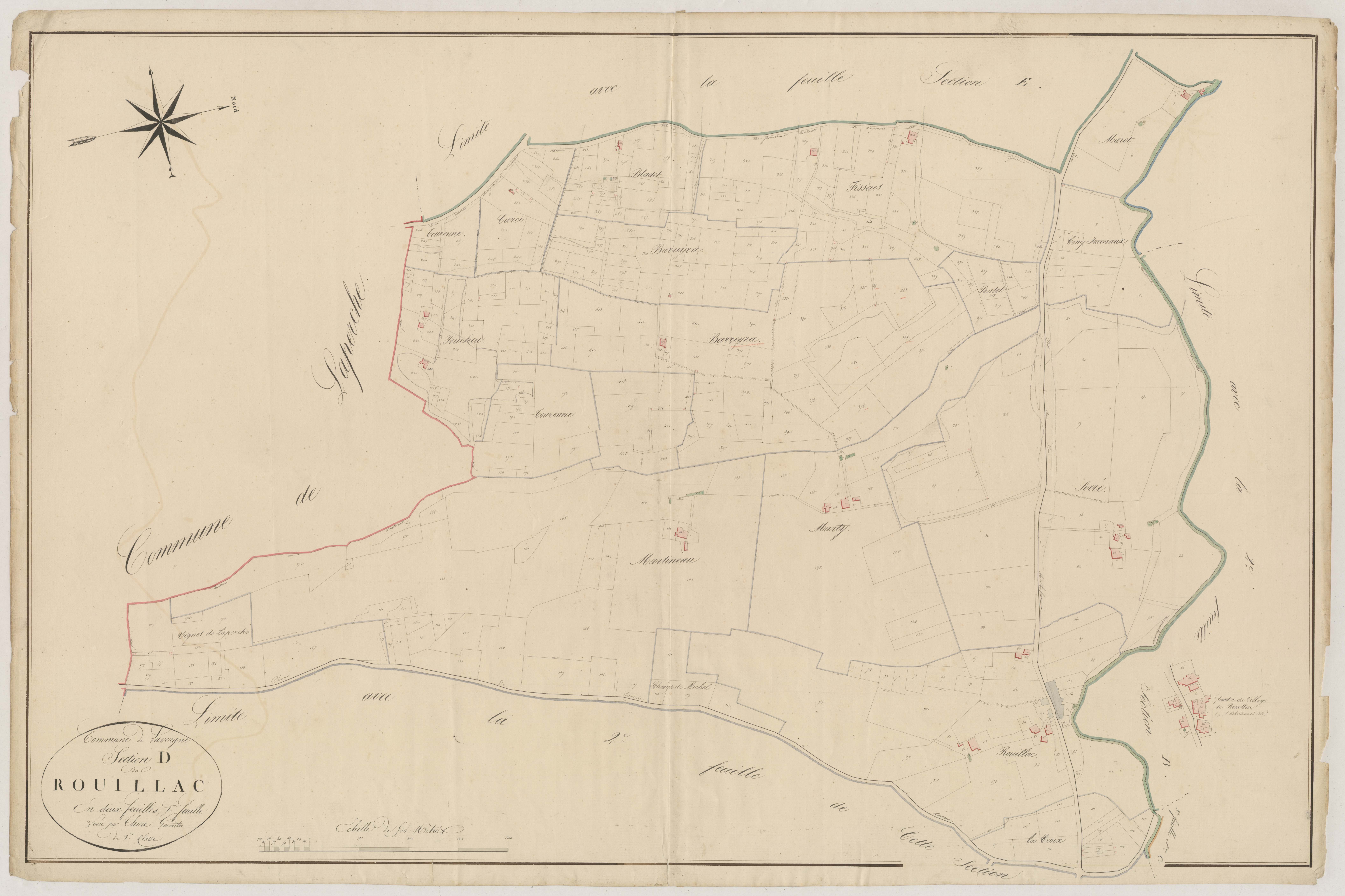 Plan napoléonien, atlas-D1 Rouillac, Lavergne