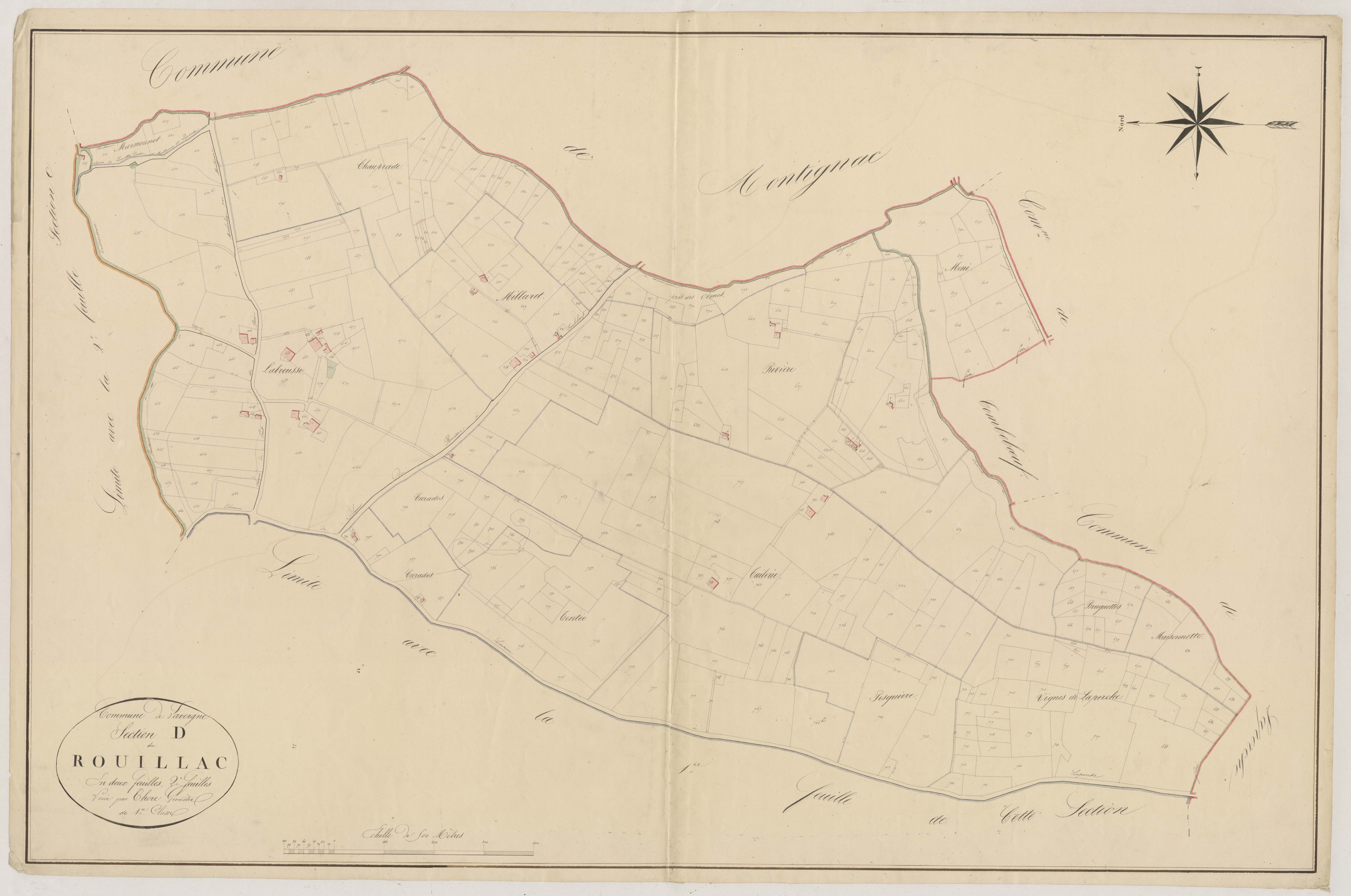 Plan napoléonien, atlas-D2 Rouillac, Lavergne