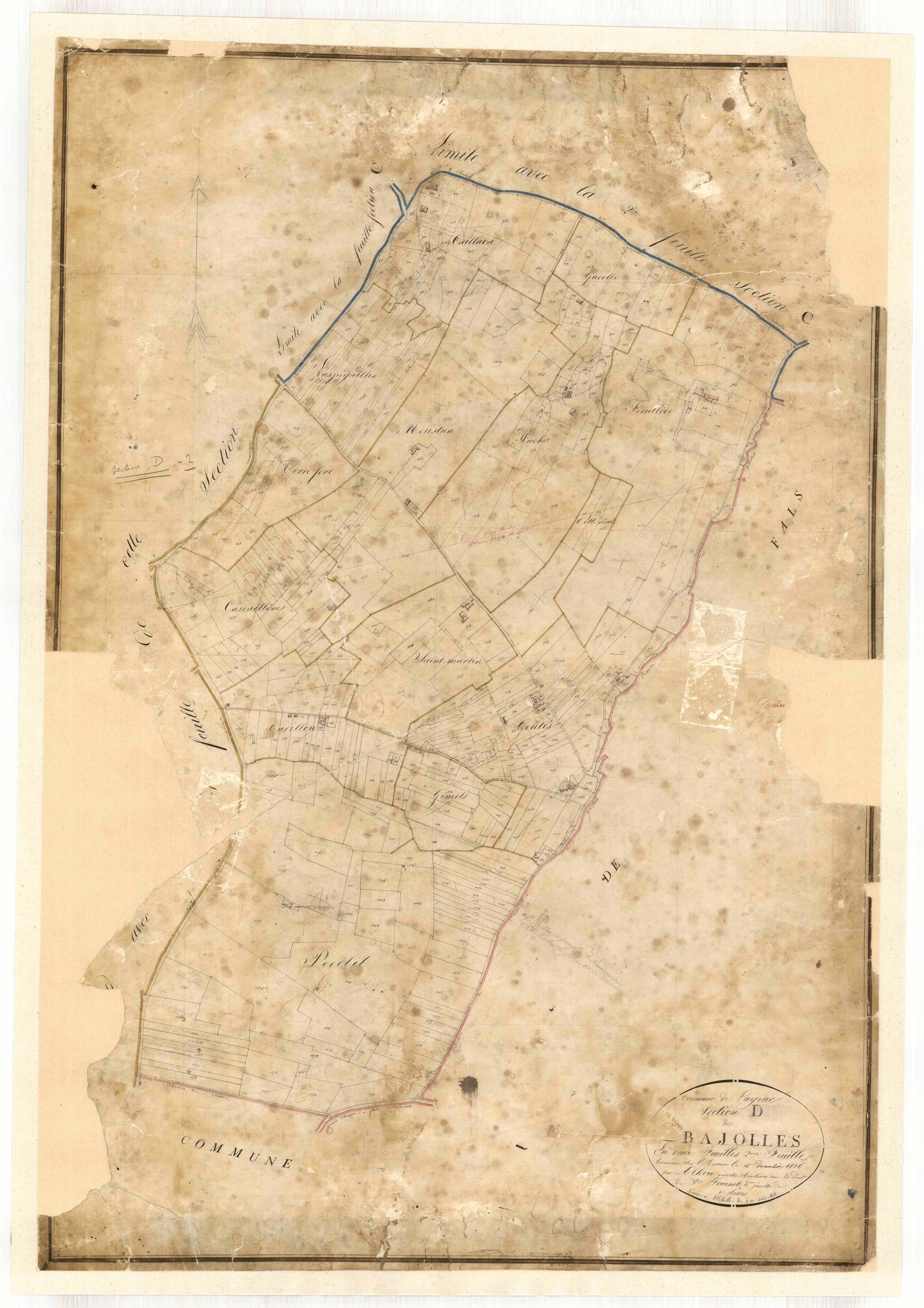 Plan napoléonien-D2 Bajolles, Layrac