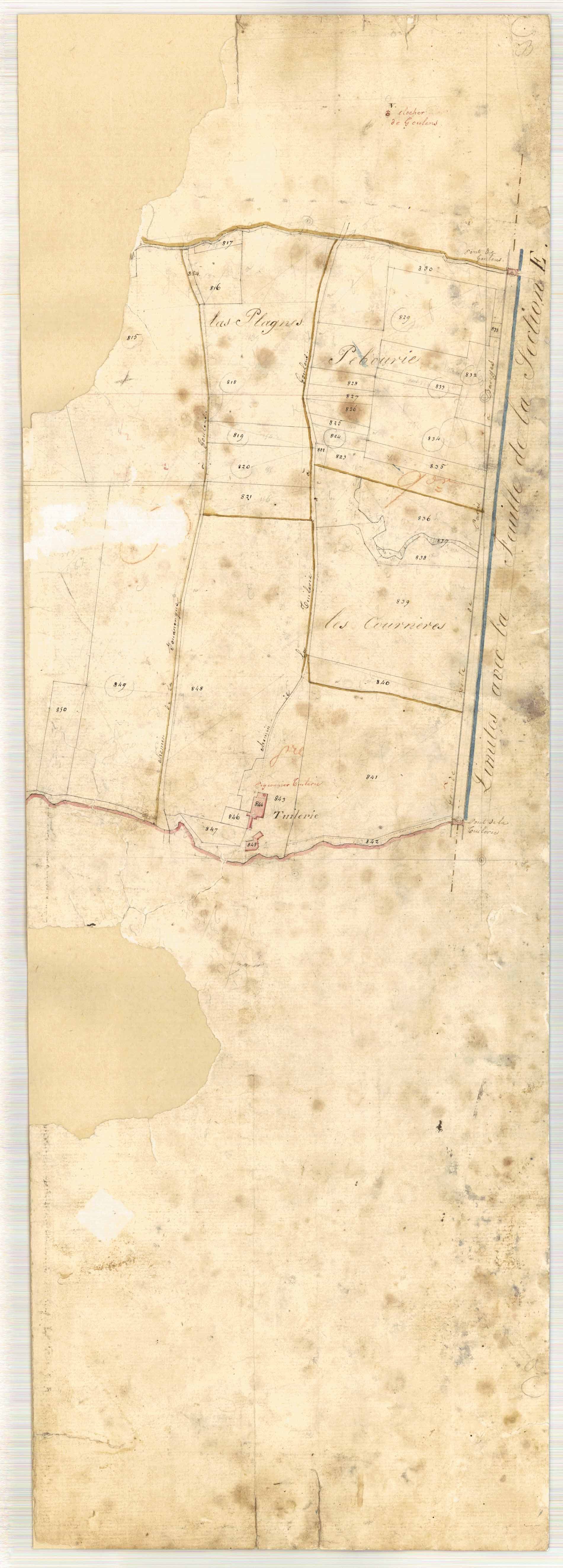 Plan napoléonien-F2 Goulens, Layrac (extrait)
