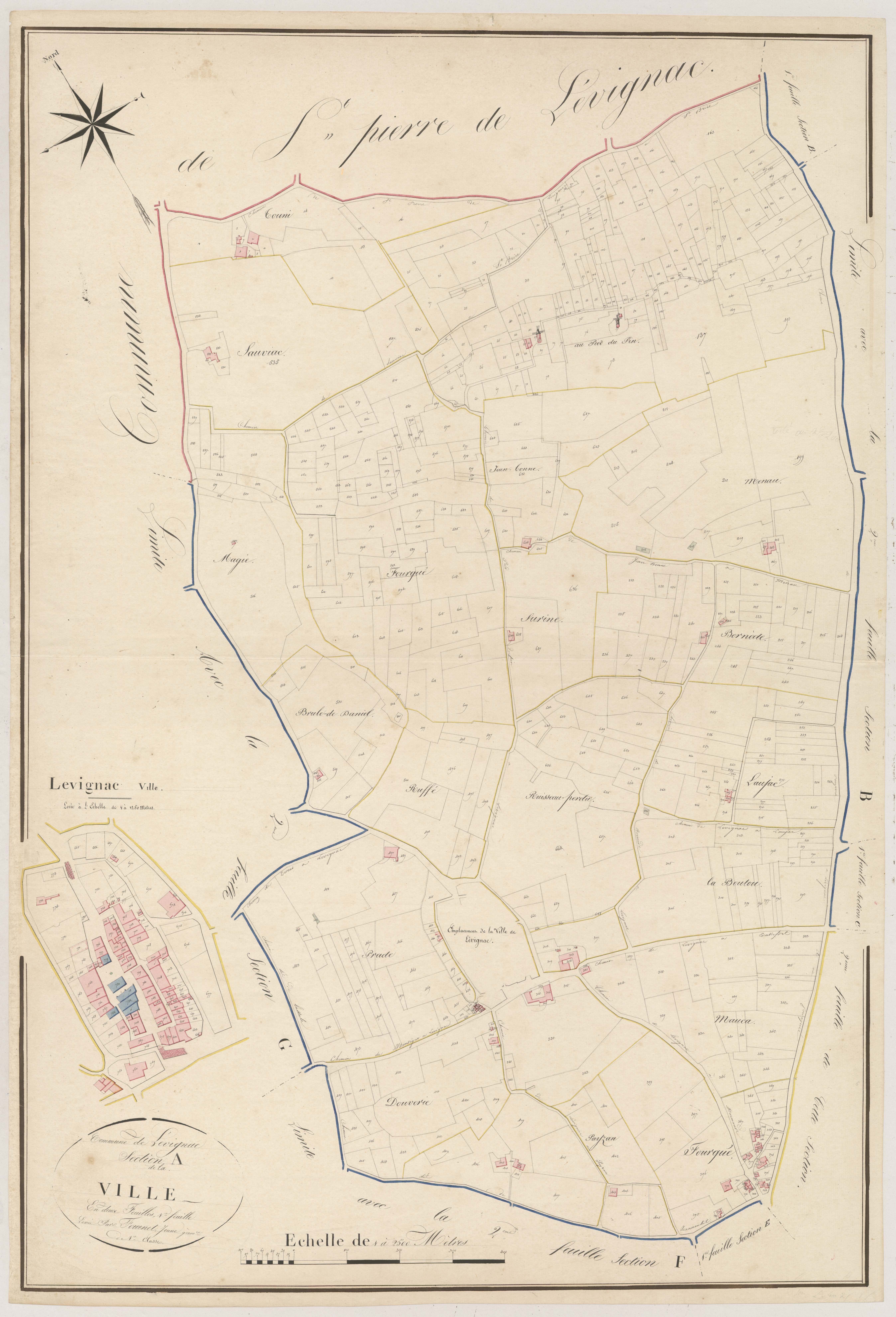 Plan napoléonien, atlas-A1 La Ville, Lévignac-de-Guyenne