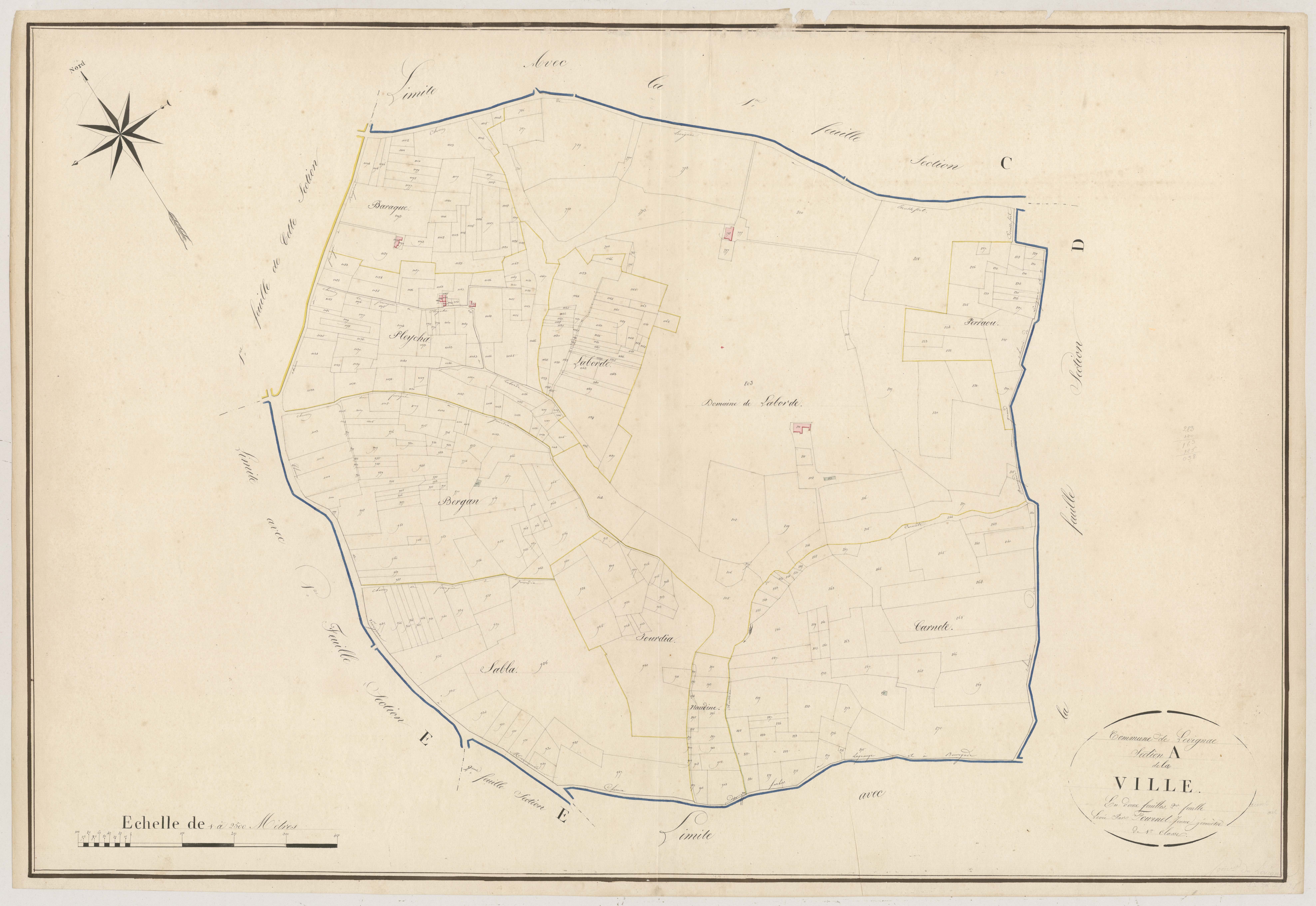 Plan napoléonien, atlas-A2 La Ville, Lévignac-de-Guyenne