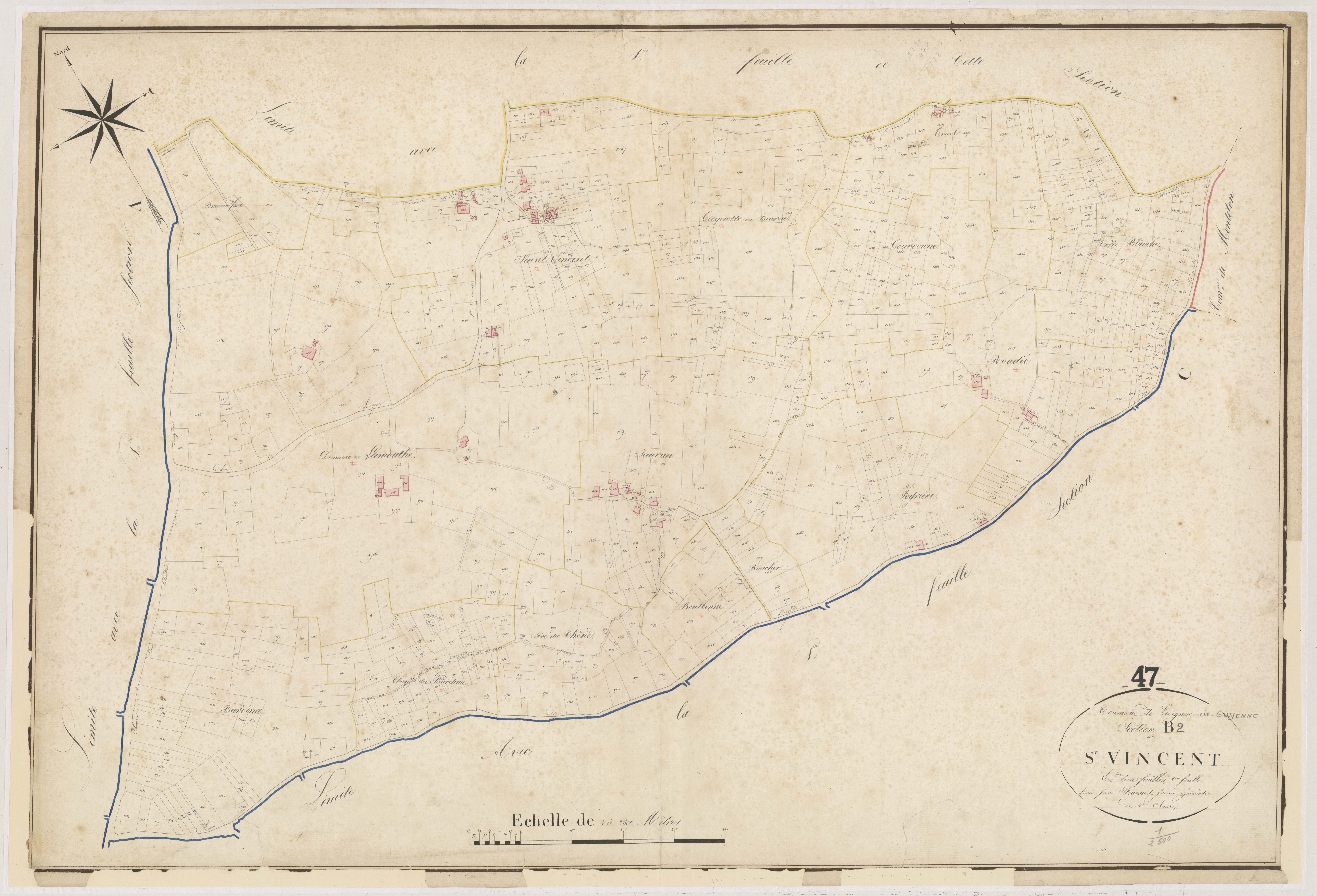 Plan napoléonien, atlas-B2 Saint-Vincent, Lévignac-de-Guyenne