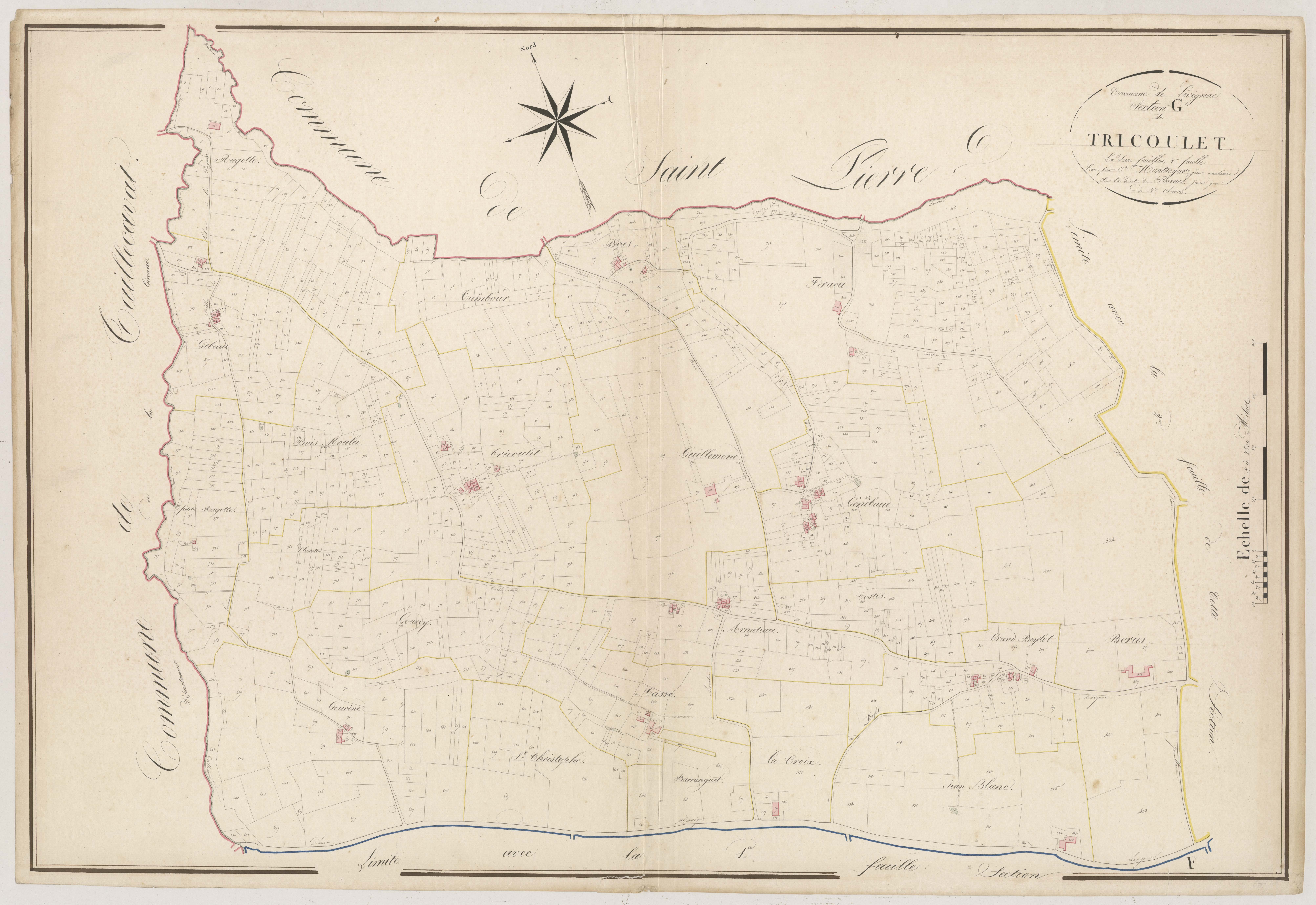 Plan napoléonien, atlas-G1 Tricoulet, Lévignac-de-Guyenne
