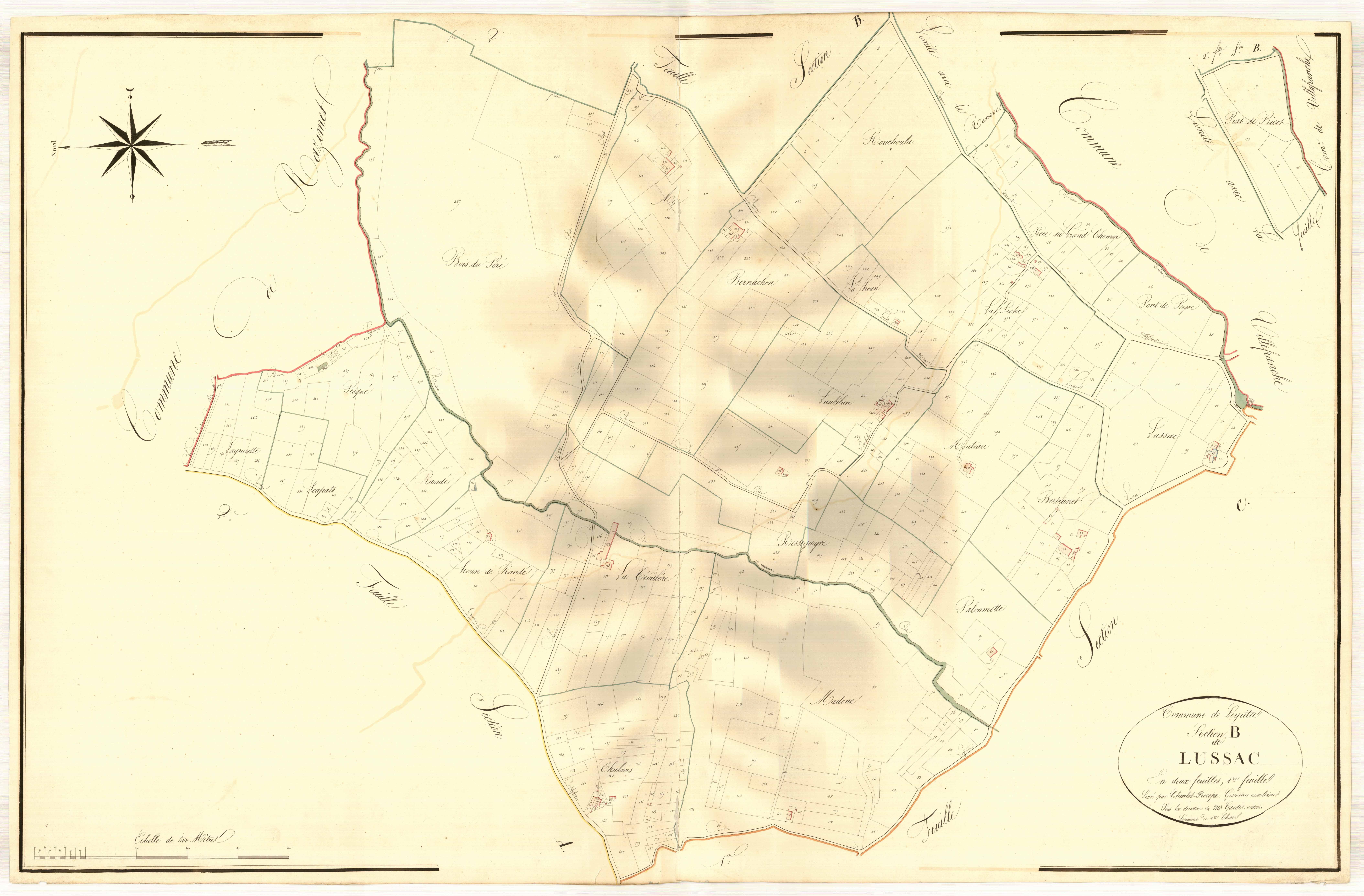 Plan napoléonien, atlas-B1 Lussac, Leyritz-Moncassin